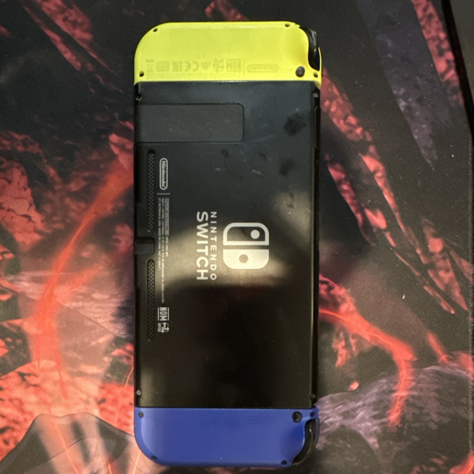 Nintendo Switch Black with Blue & Yellow Joy-Con Controllers Read Description!