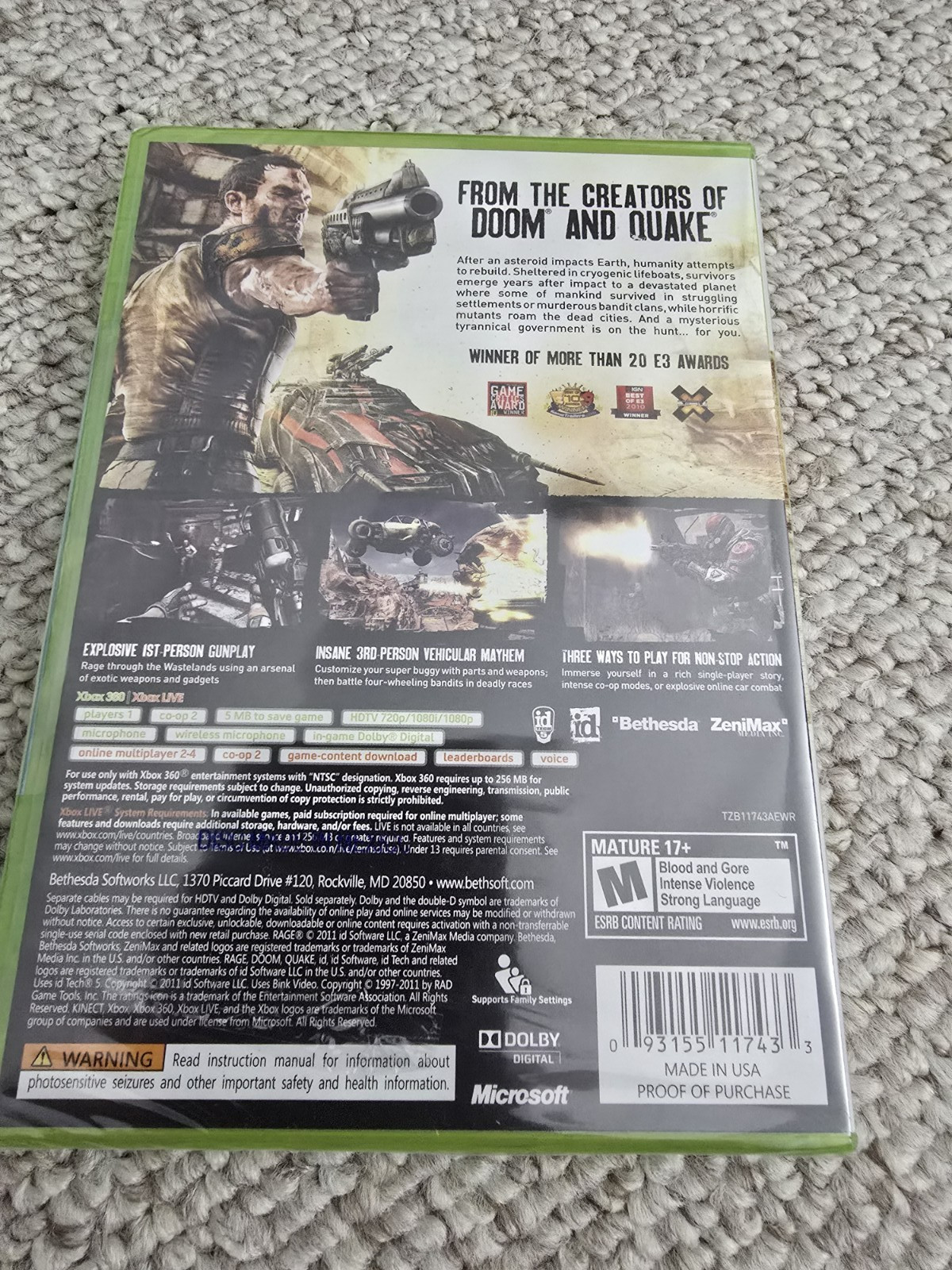 Xbox 360 S Slim Bundle 1439 Console, Power & 6 GAMES inc RAGE ANARCHY Ed SEALED