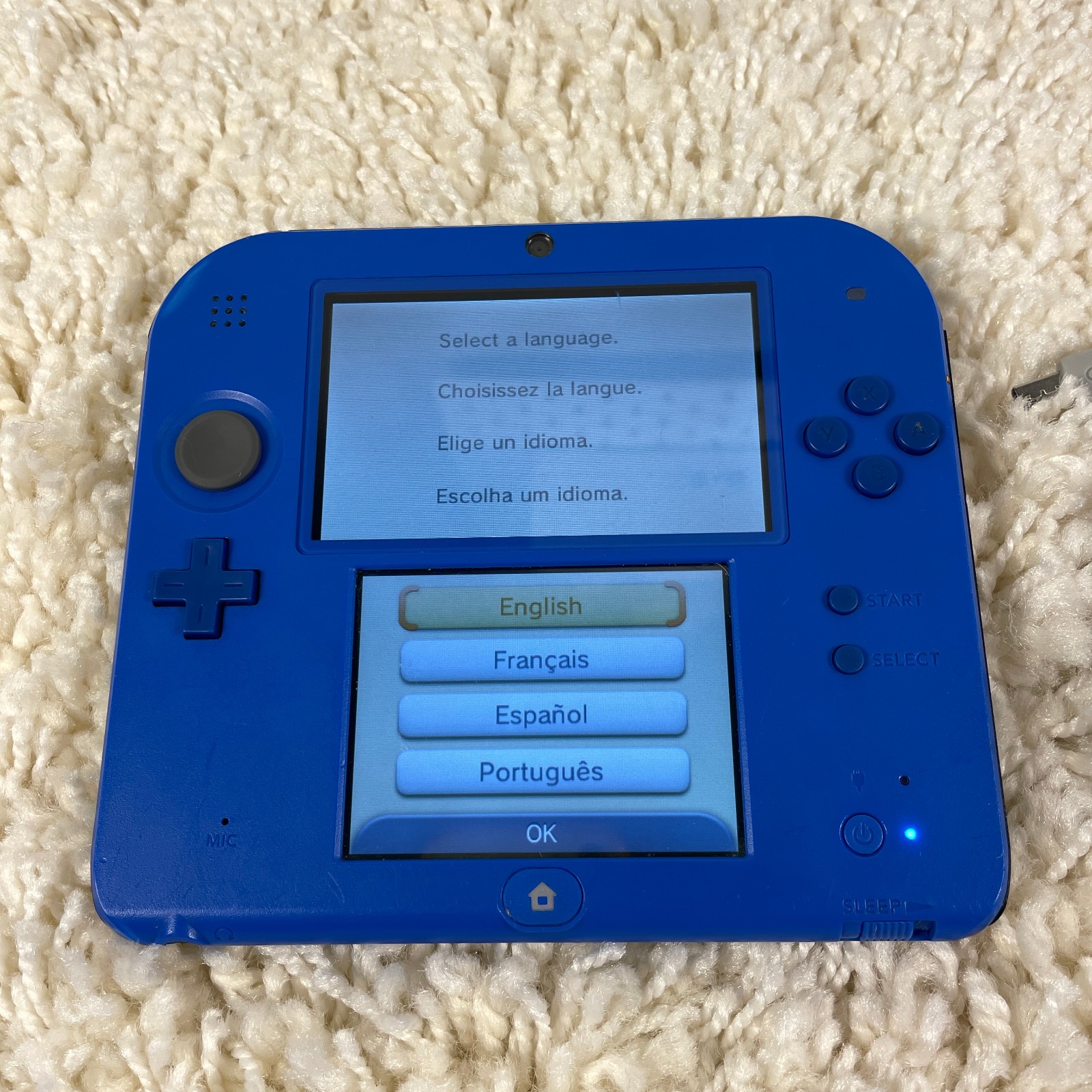Nintendo 2DS Electric Blue Handheld Console System FTR-001 Tested
