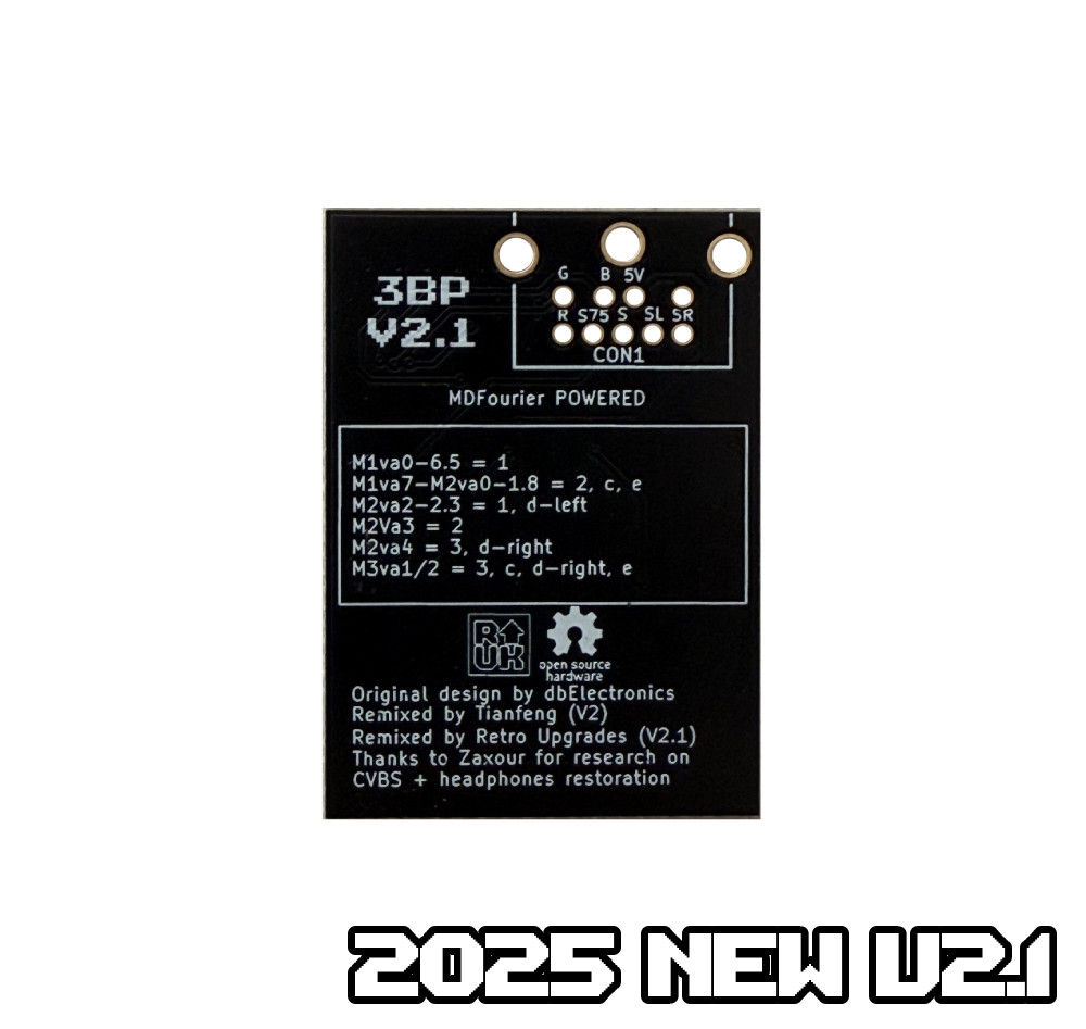 Sega Mega Drive Model 2 / Genesis Model 2 Triple Bypass V2.1 NEW Amp DIY Mod Kit