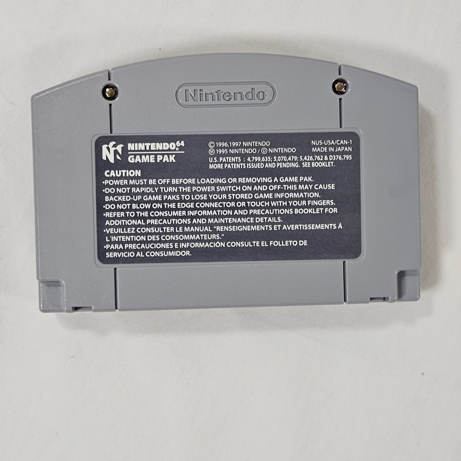 Nintendo 64 N64 Console NUS-001 2 Controllers 1 Game Rumble Pack NO AV CABLE