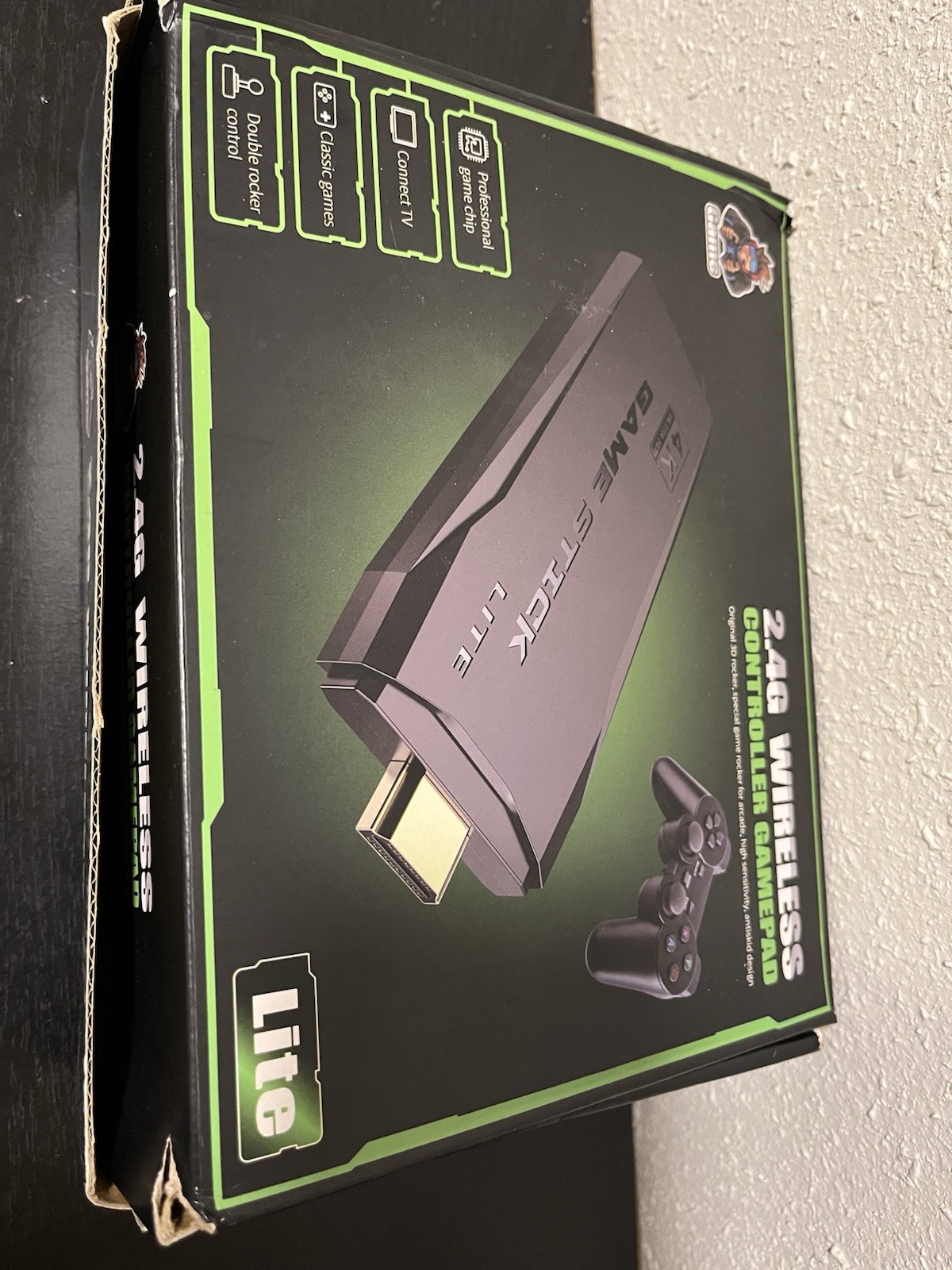 GameStick Lite Microconsole Black HDMI 2.4G Wireless 2 Controllers Classic Games