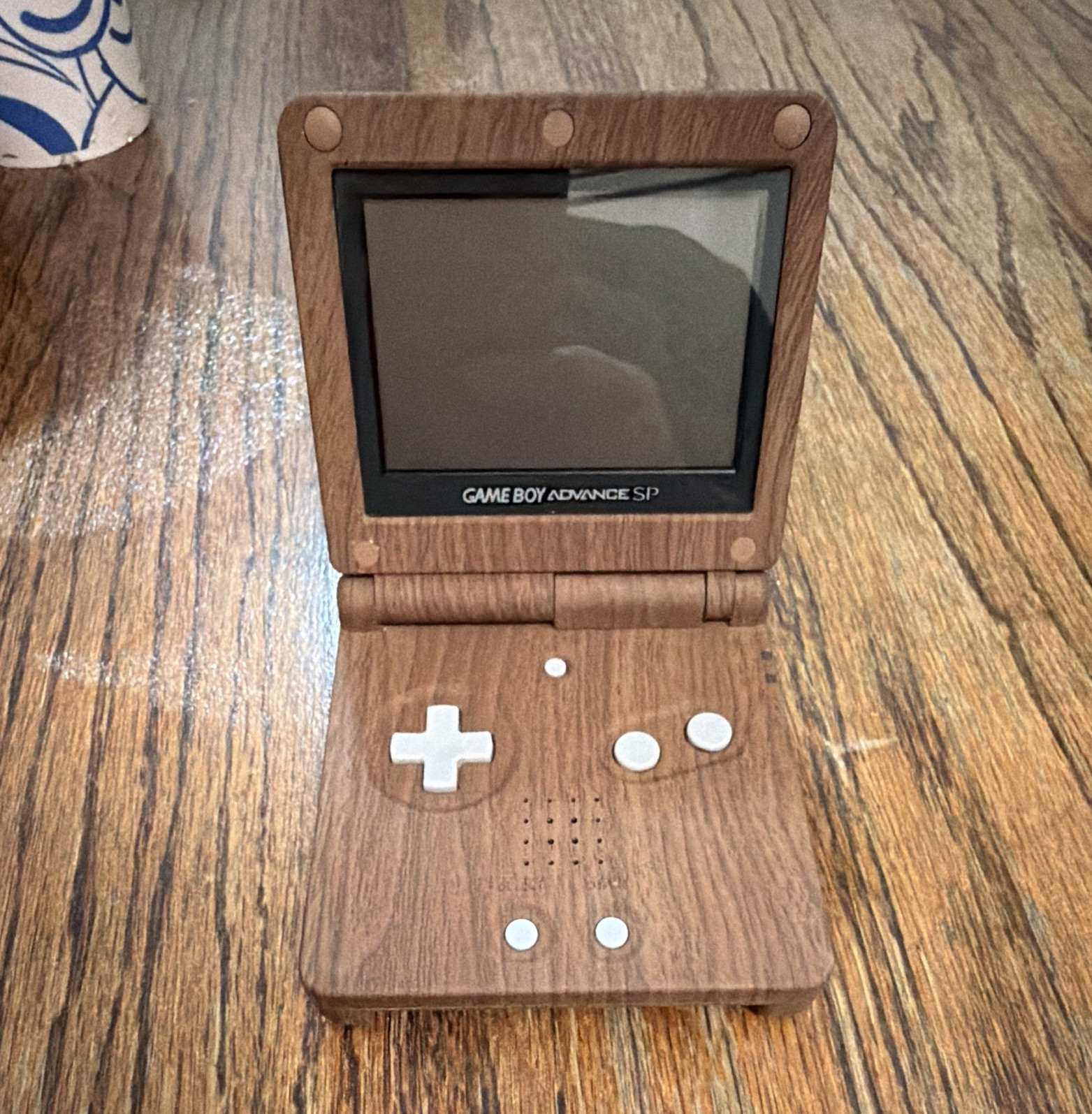 Nintendo Game Boy Advance SP AGS-001 Handheld Console Wood Grain Shell Backlit