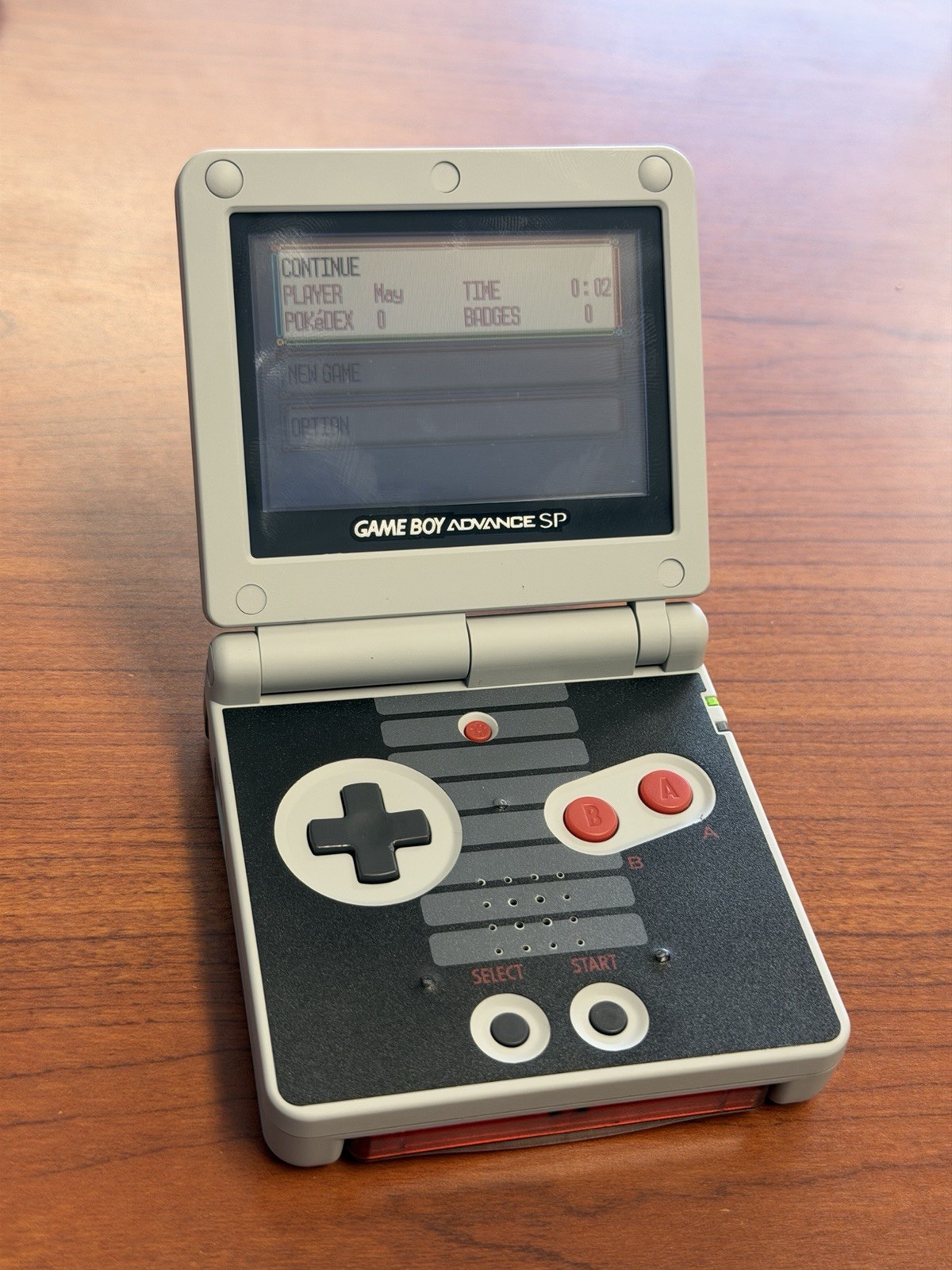 Gameboy SP (Reshelled) With Pokémon Ruby