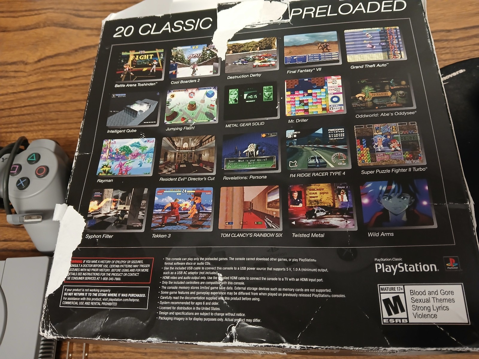 Sony PlayStation Classic Mini Console Gray SCPH-1000R/3003868 Controller & Box
