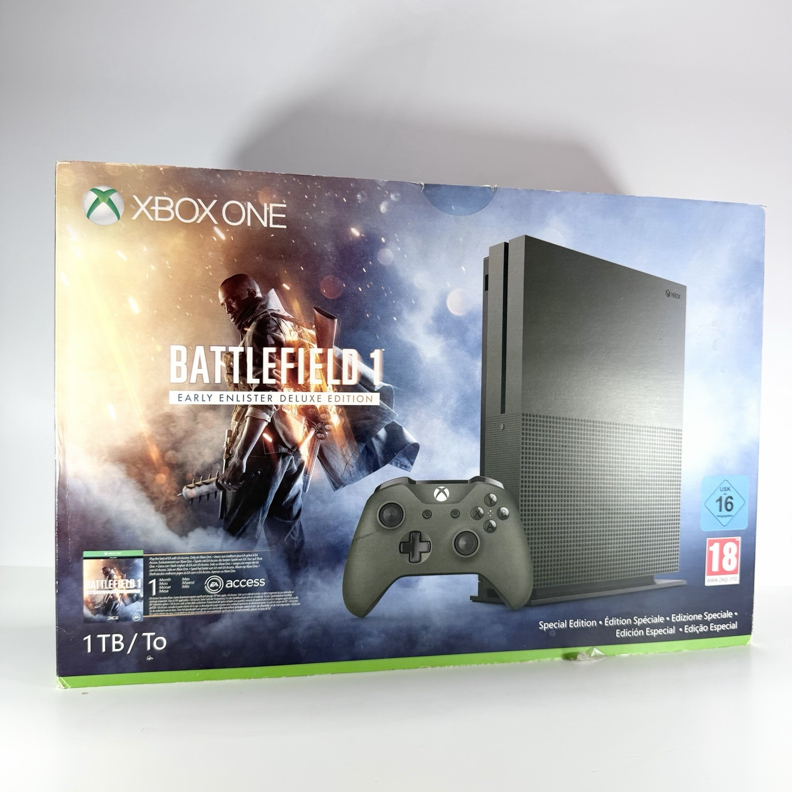 MICROSOFT XBOX ONE S 1TB – BATTLEFIELD EDITION 1 LIMITED EDITION – COMPLETE