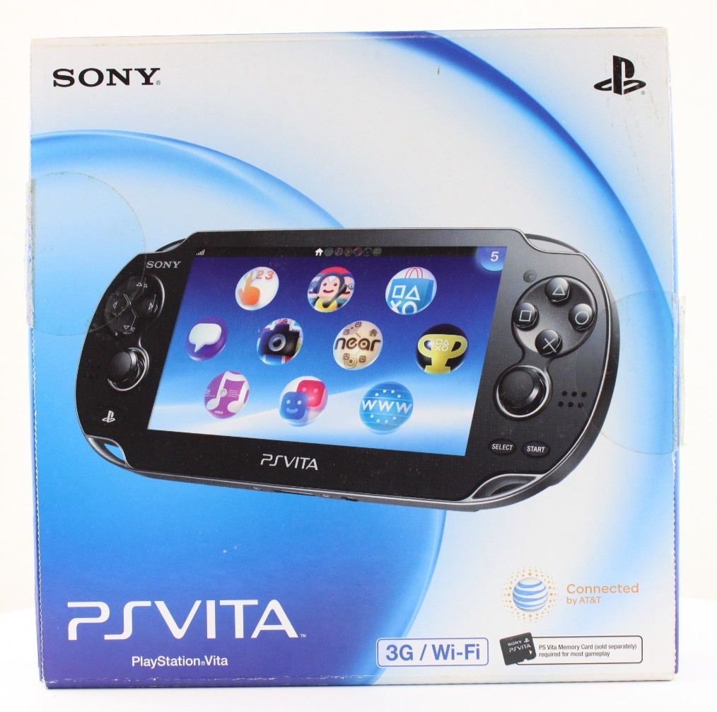 Sony Playstation PS Vita Black 3G In Box w/ SD Storage & Charger Excellent Shape