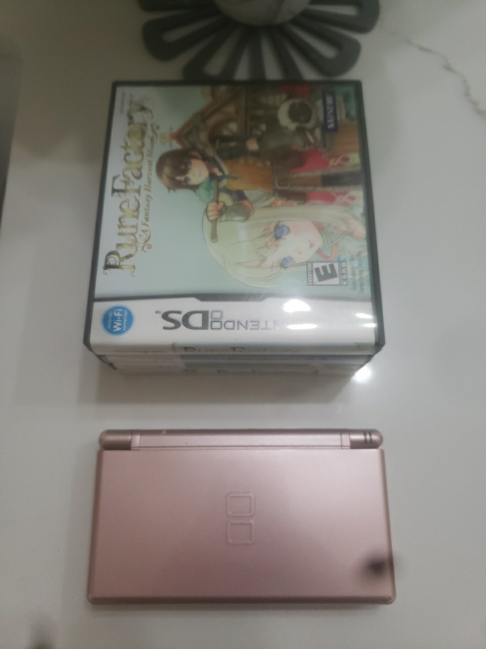 Nintendo Ds Lite Metallic Rose Gold & Rune Factory 1 2 3 4 Bundle Tested Working