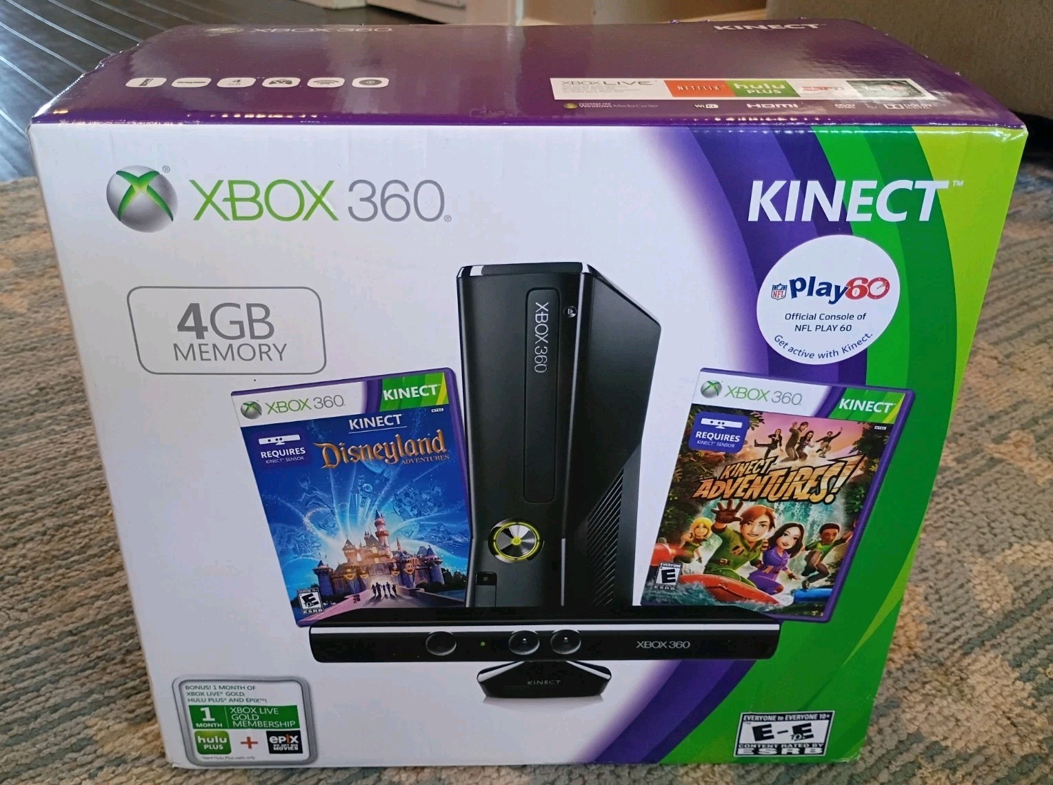 Microsoft Xbox 360 Kinect Disneyland Adventures Bundle Slim 4GB Black Console
