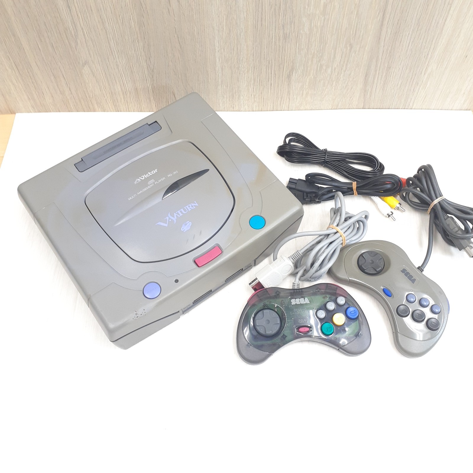 V-Saturn RG-JX2 Console Sega Victor Saturn Bundle with 2 Controllers & Cables