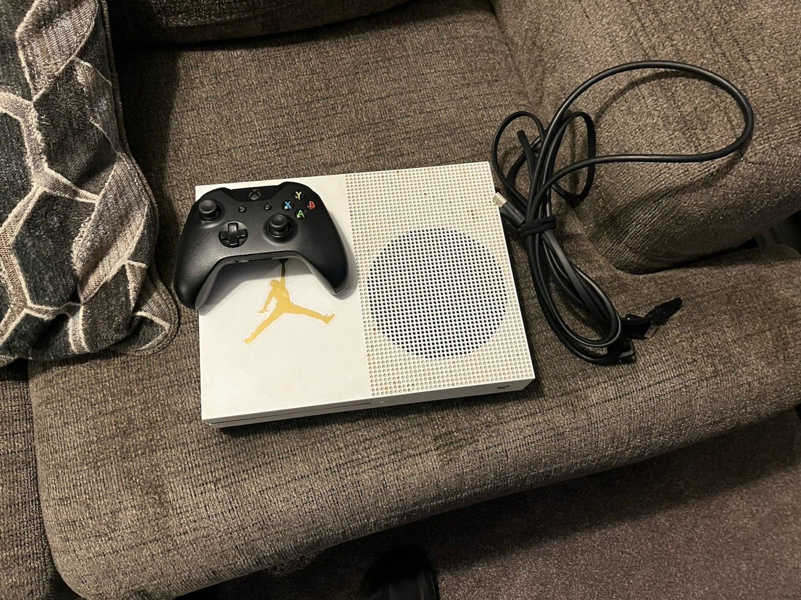 Microsoft Xbox One S Console White Black Gold Controller Wi-Fi HDMI Custom Jord…