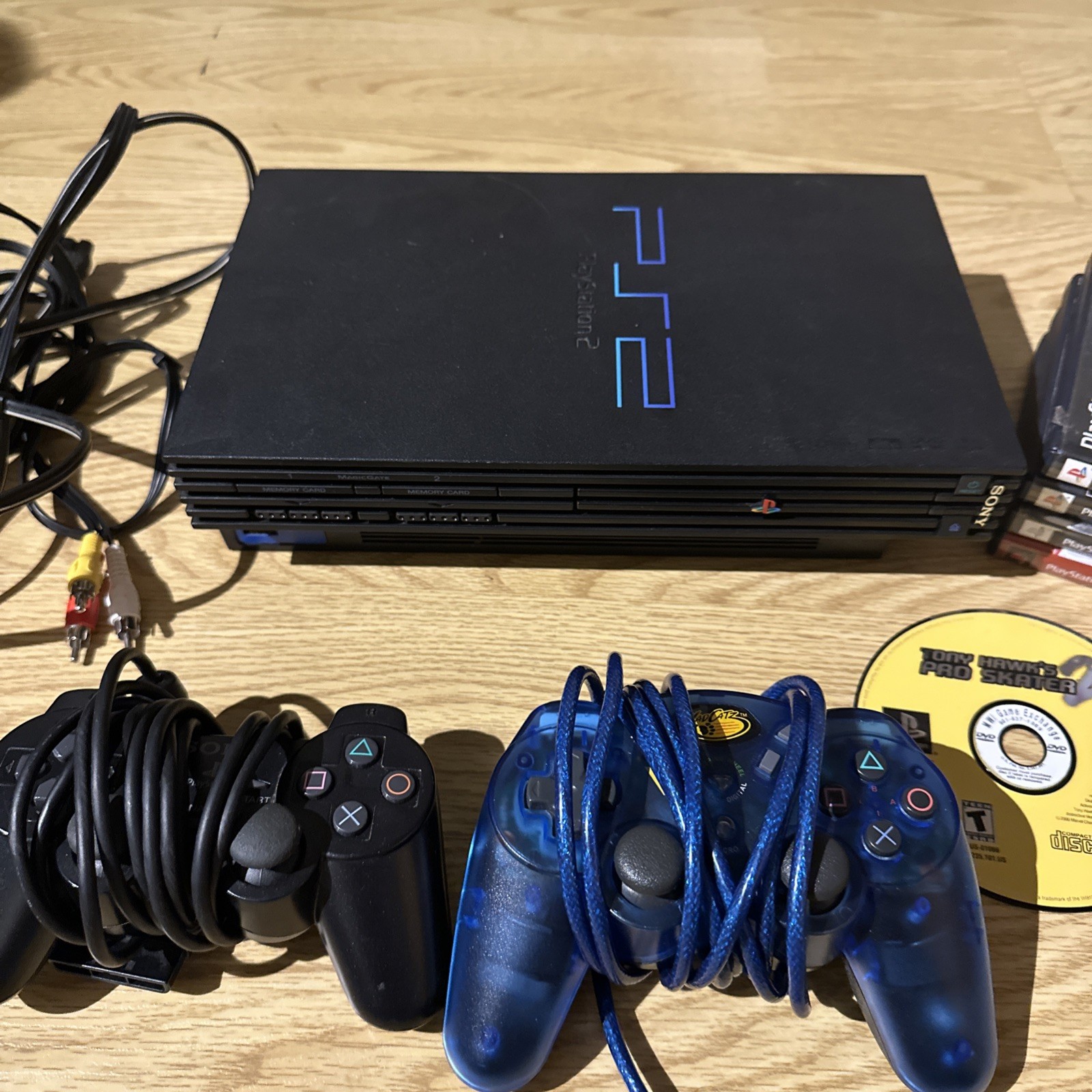 Sony Playstation 2 Fat Console Bundle SCPH-5001 W/ 2 Controllers & 5 Games Works