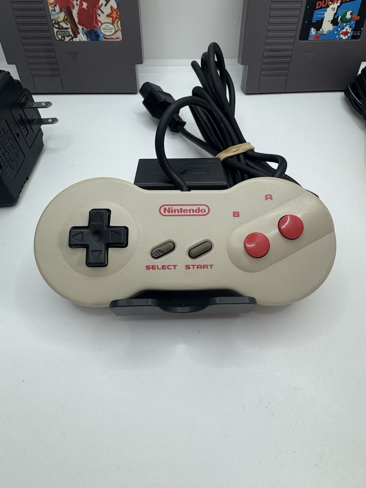 Nintendo NES-Top Loader- AV Mod MultiOut SNES & Power LED Dogbone + Light Gun