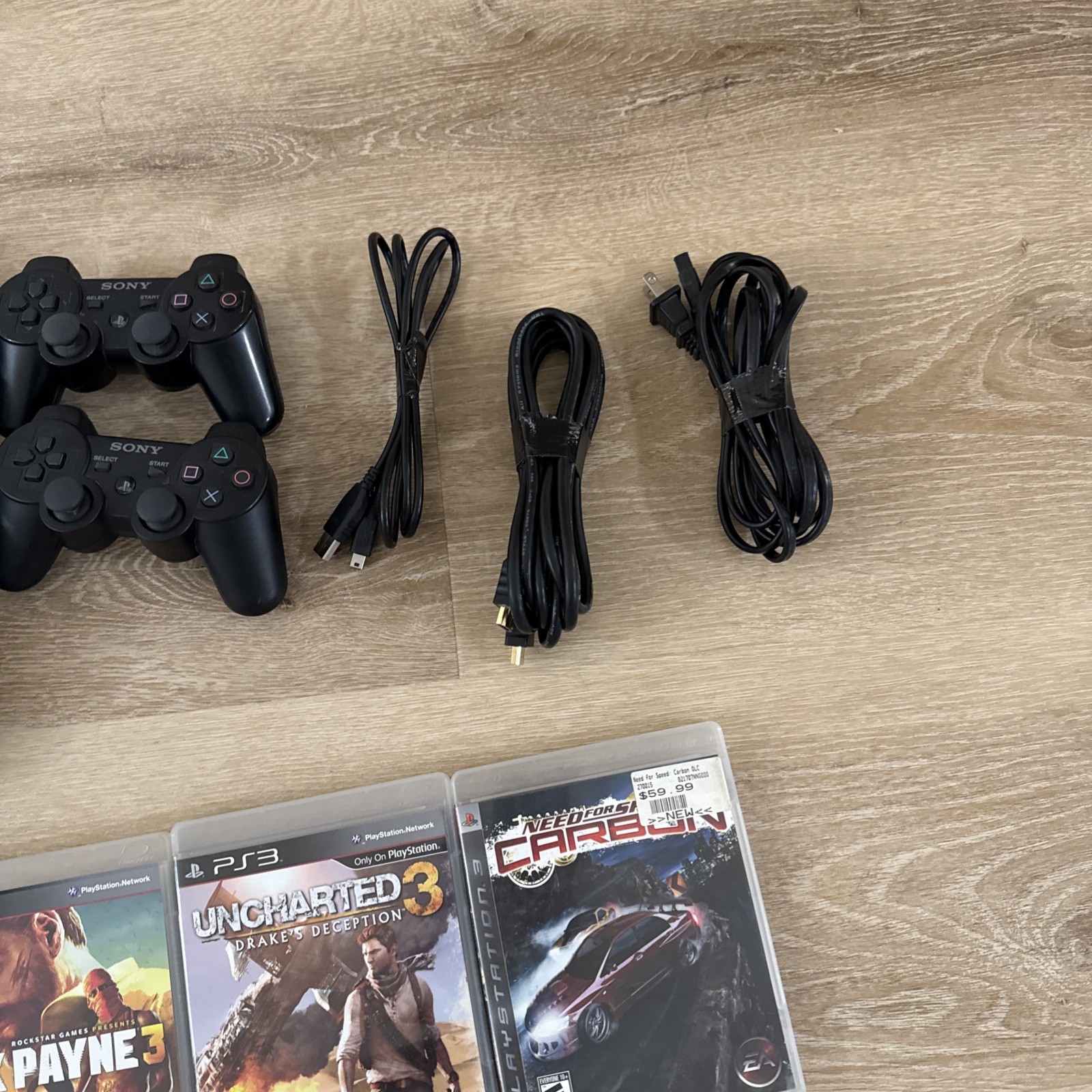 Sony PlayStation 3 Slim PS3 Console Bundle with 2 Controllers & 20 Games Tested