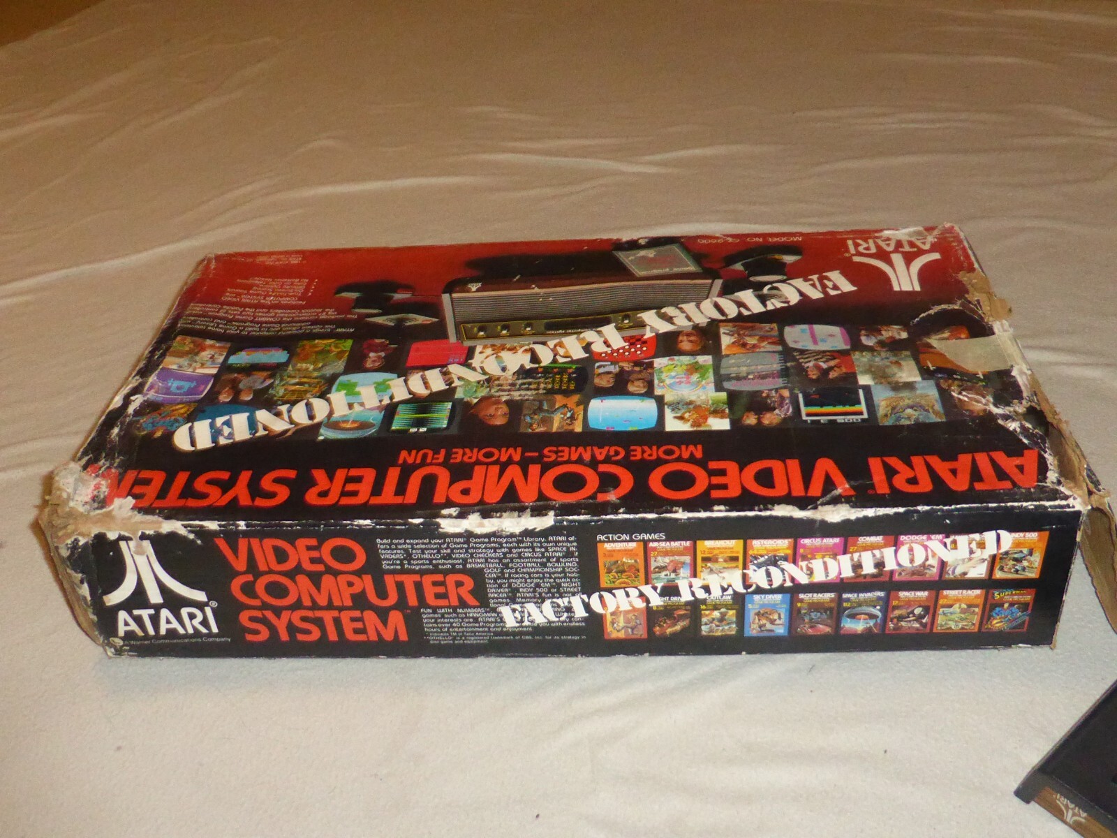 ATARI 2600 VIDEO COMPUTER SYSTEM FACTORY RECONDITIONED CX-2600 W BOX TAIWAN