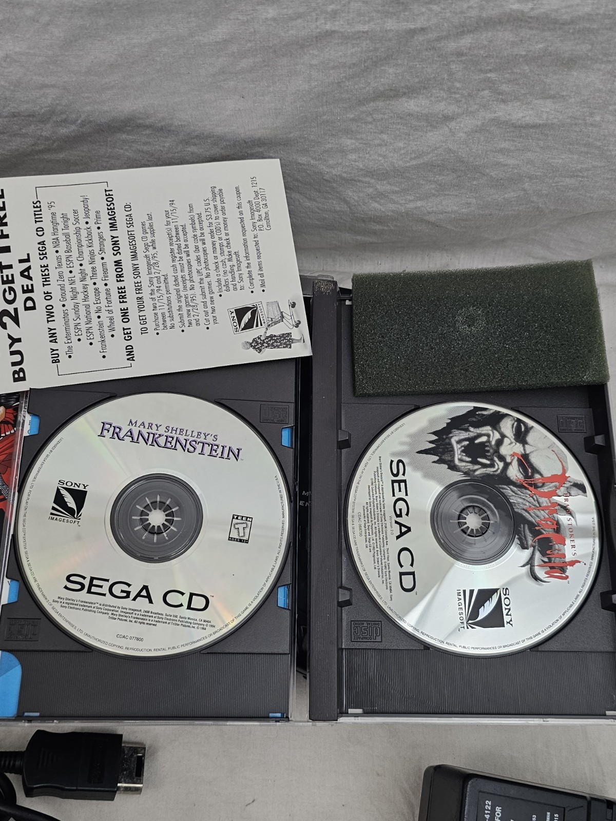 SEGA GENESIS CDX MULTIMEDIA CD ROM SYSTEM MK-4121 W/ 2 GAMES & POWER SUPPLY