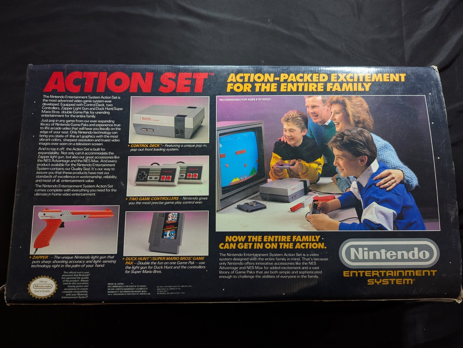 Nintendo NES Action Set Console Zapper Box Tested
