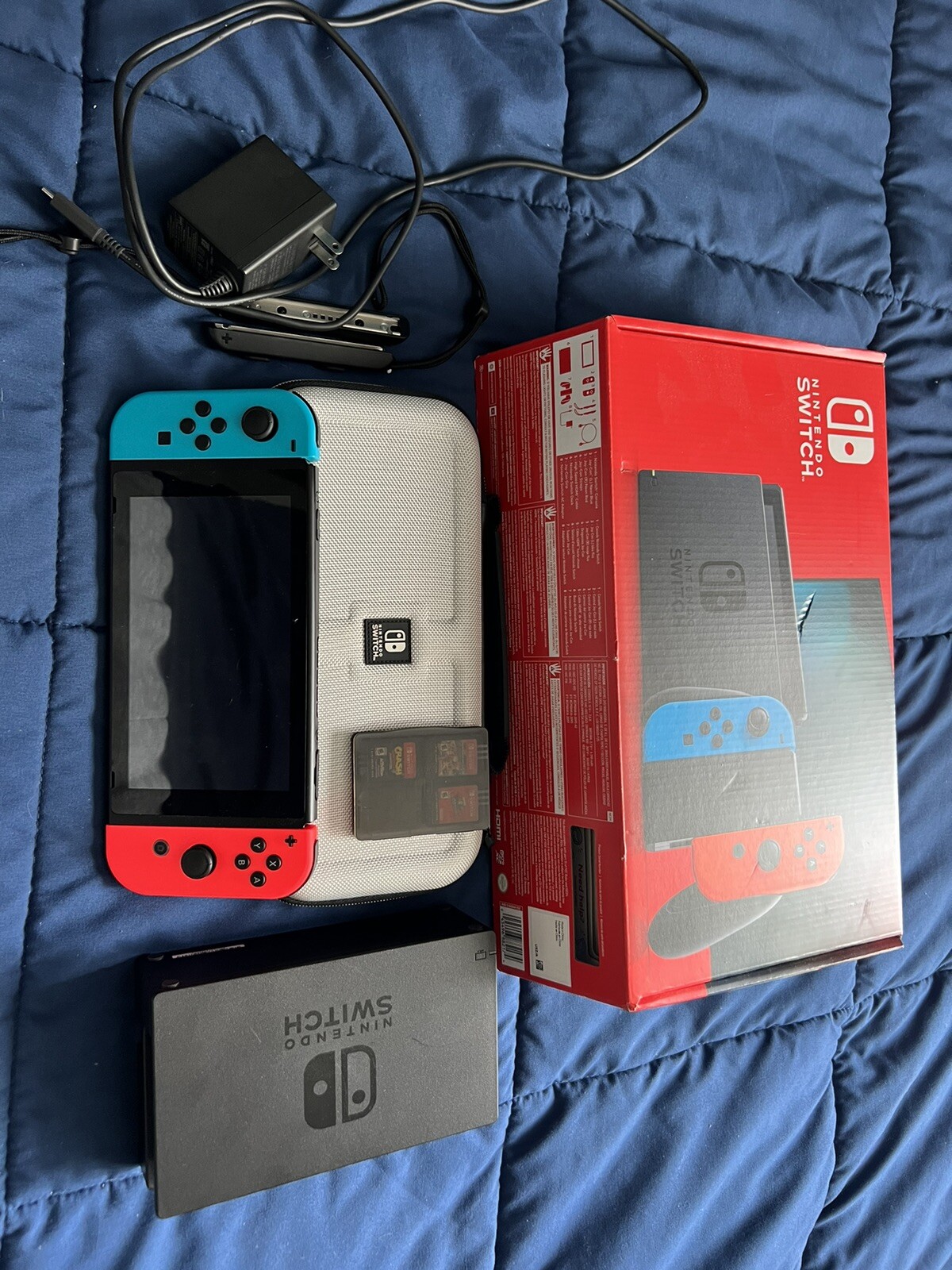 Nintendo Switch 32GB Gray Console with Neon Red and Neon Blue Joy-Con