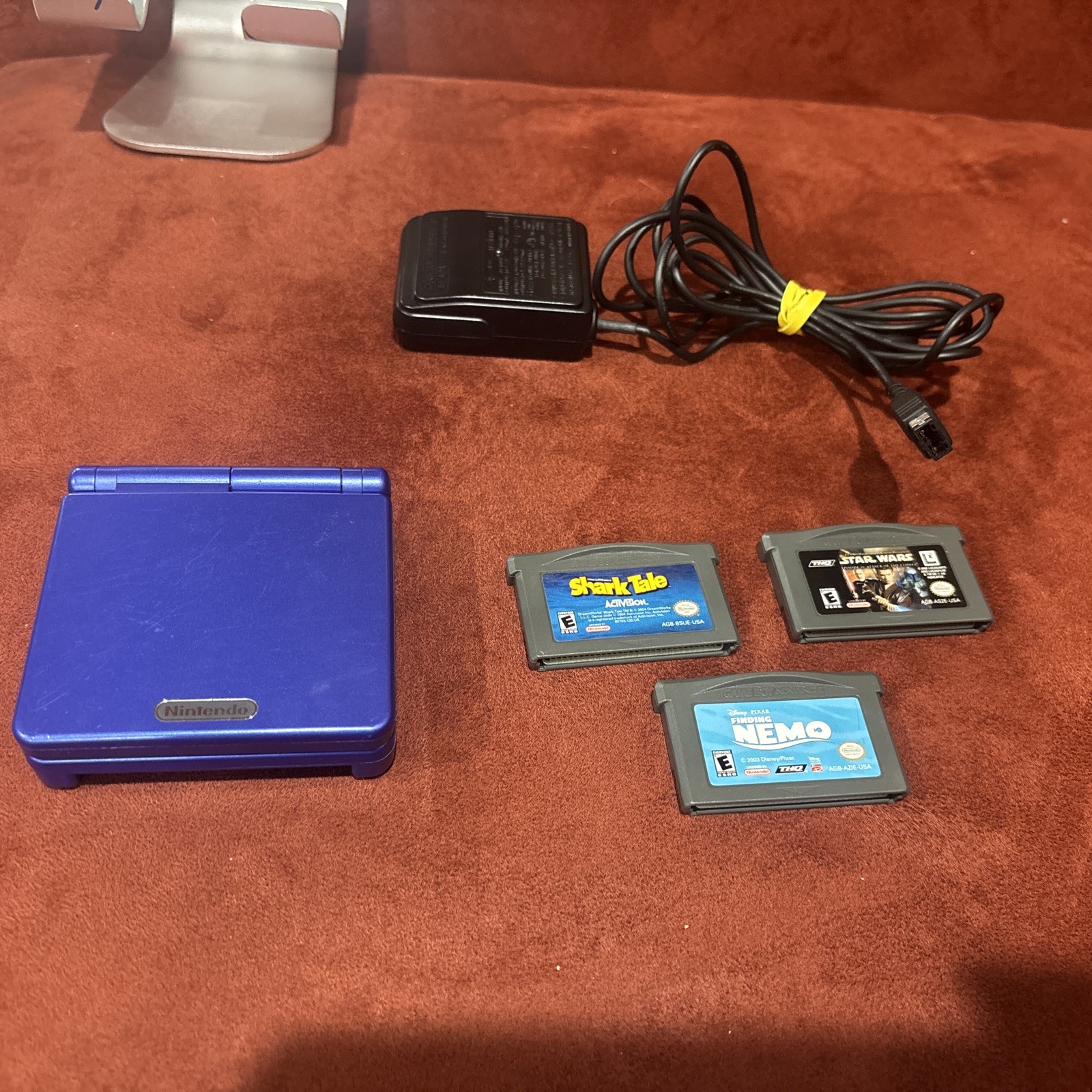 Nintendo Game Boy Advance SP Cobalt Blue Handheld Console AGS-001 3games&charger
