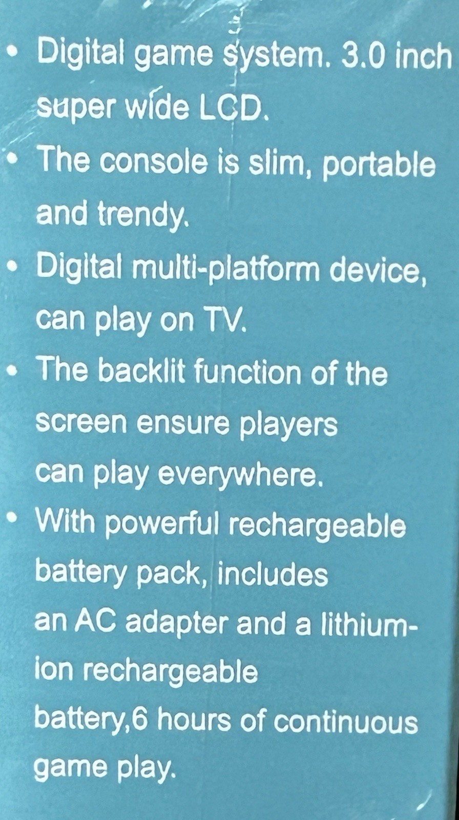 Game Box Plus Handheld System 3.0″ Backlit LCD TV Out Rechargeable, Cables