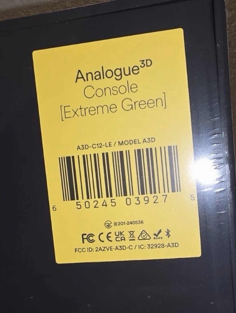 Analogue 3D Extreme Green prototype Nintendo 64 N64 video game system BRAND NEW