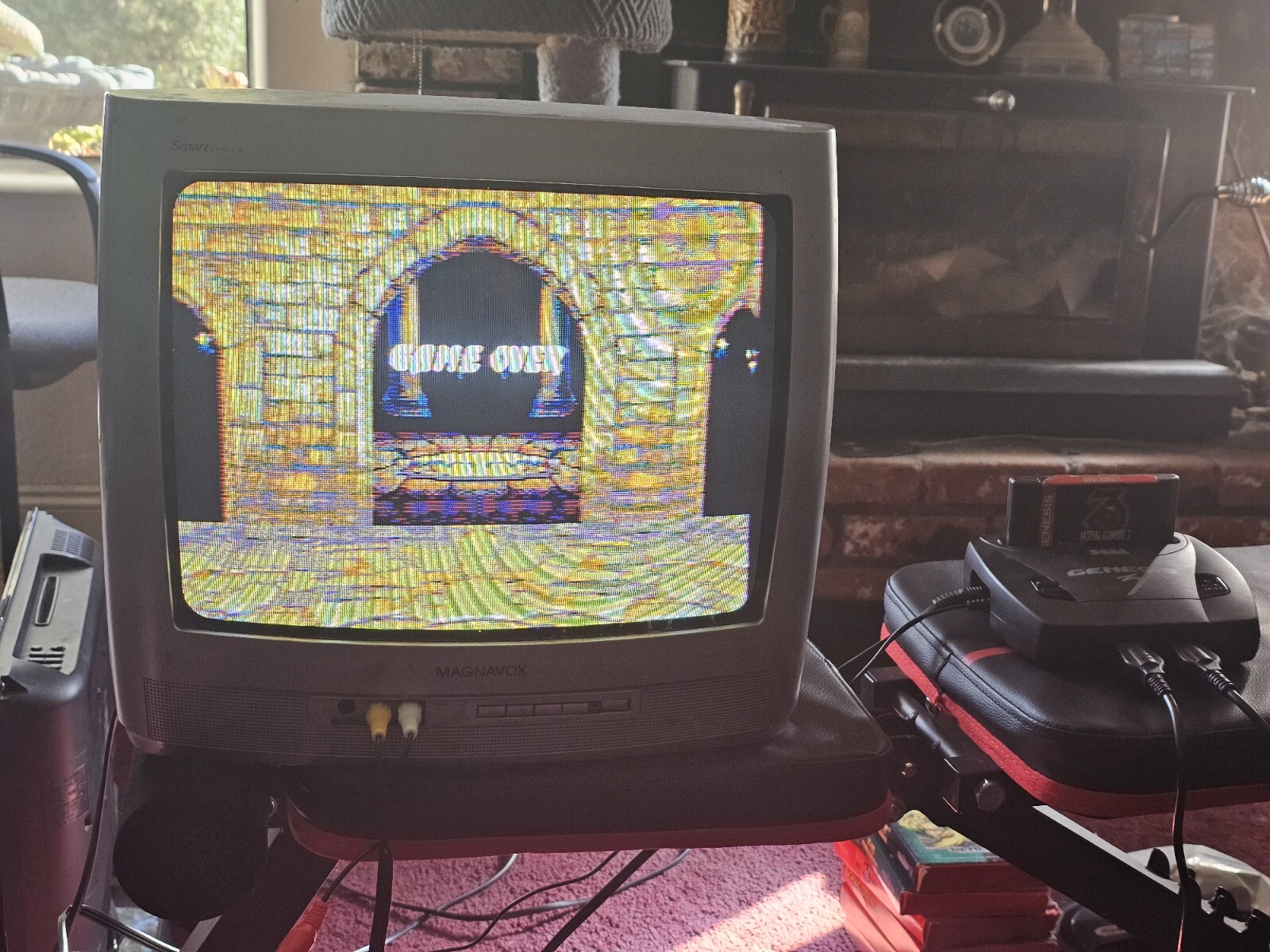 SEGA Genesis Model 3 MK-1461 Console System W/ TV & Power Cable *NO SOUND*