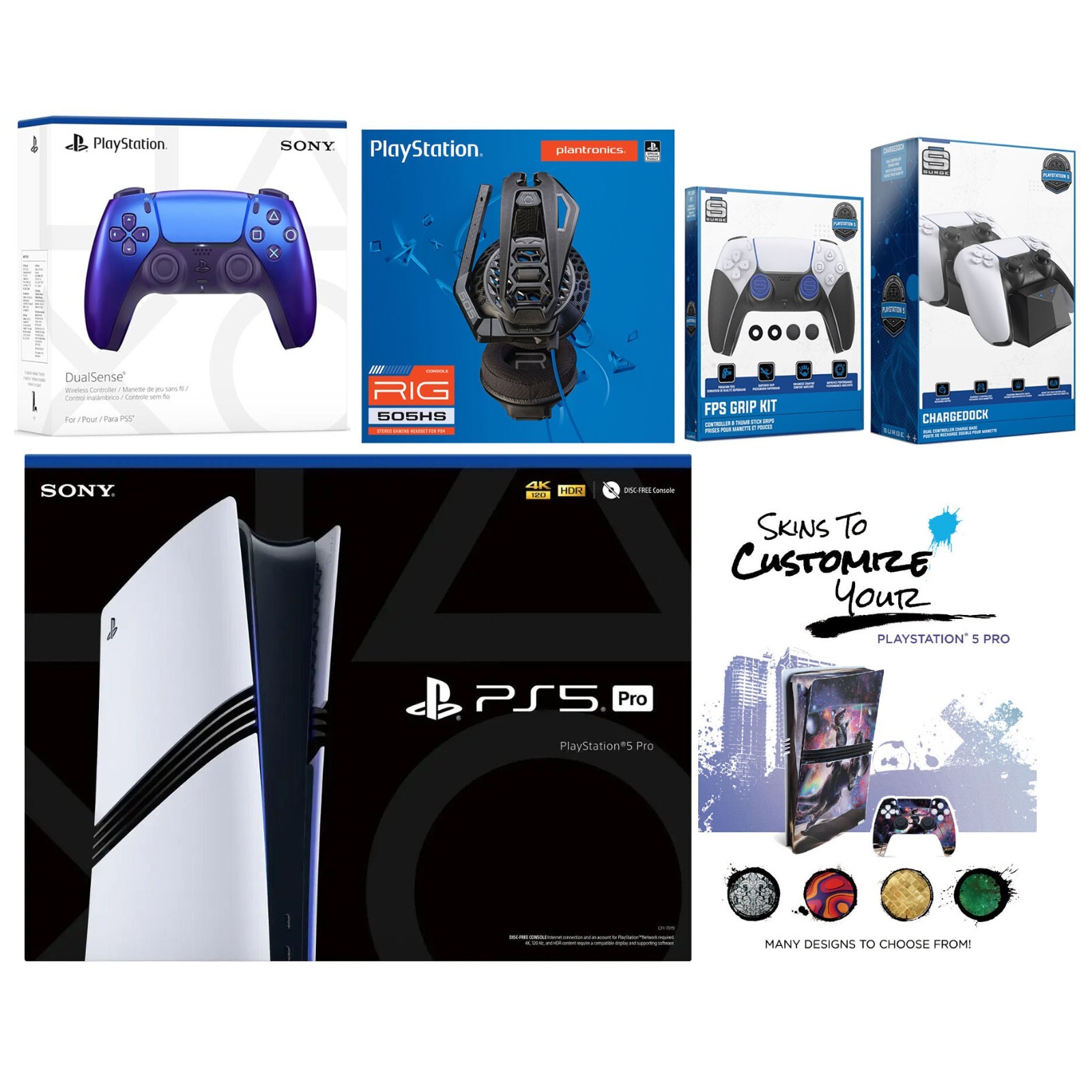 Sony PS5 Pro + Controller, Headset, MightySkins Code, 2 Year Warranty
