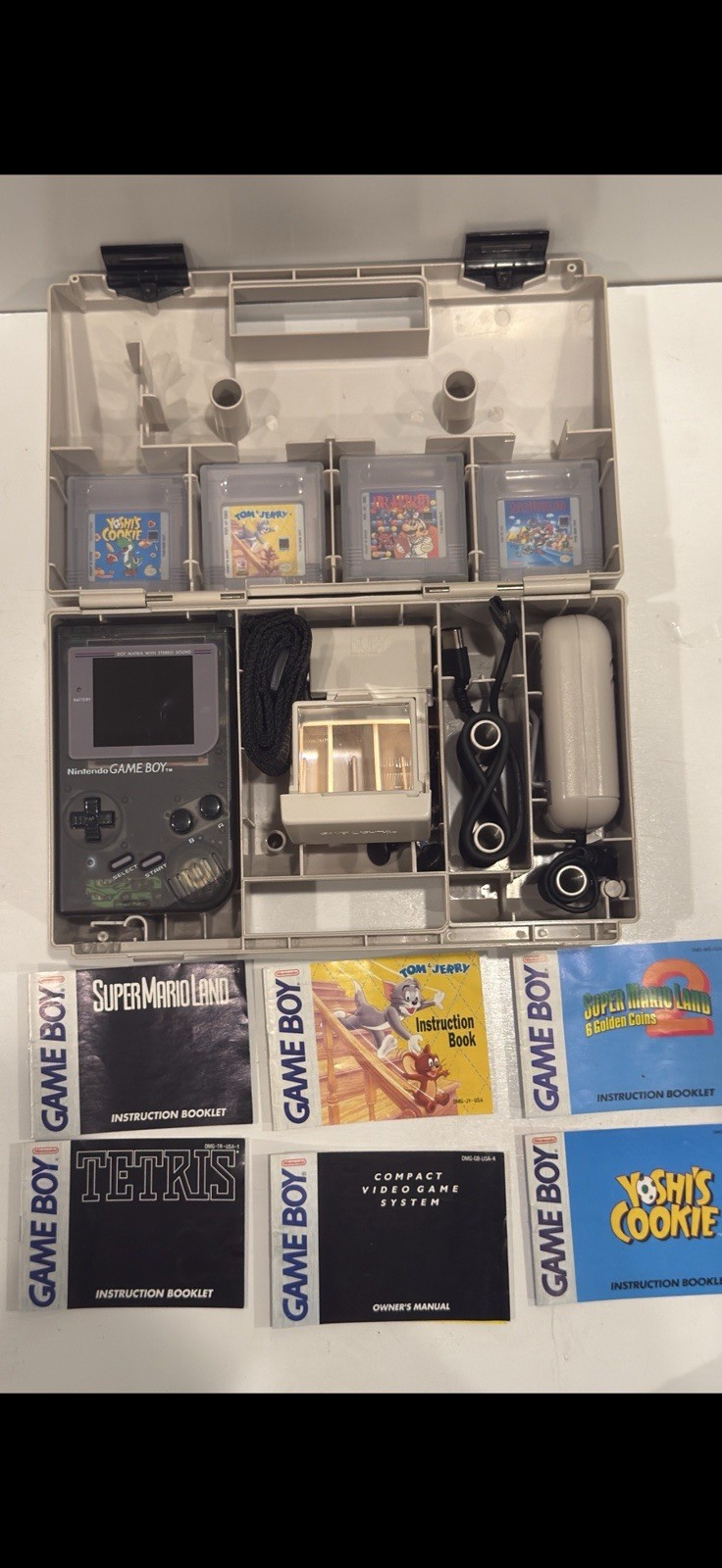 Nintendo Game Boy DMG IPS Backlit Bundle ASCII Carry-All DLX Case 6 Games Tested