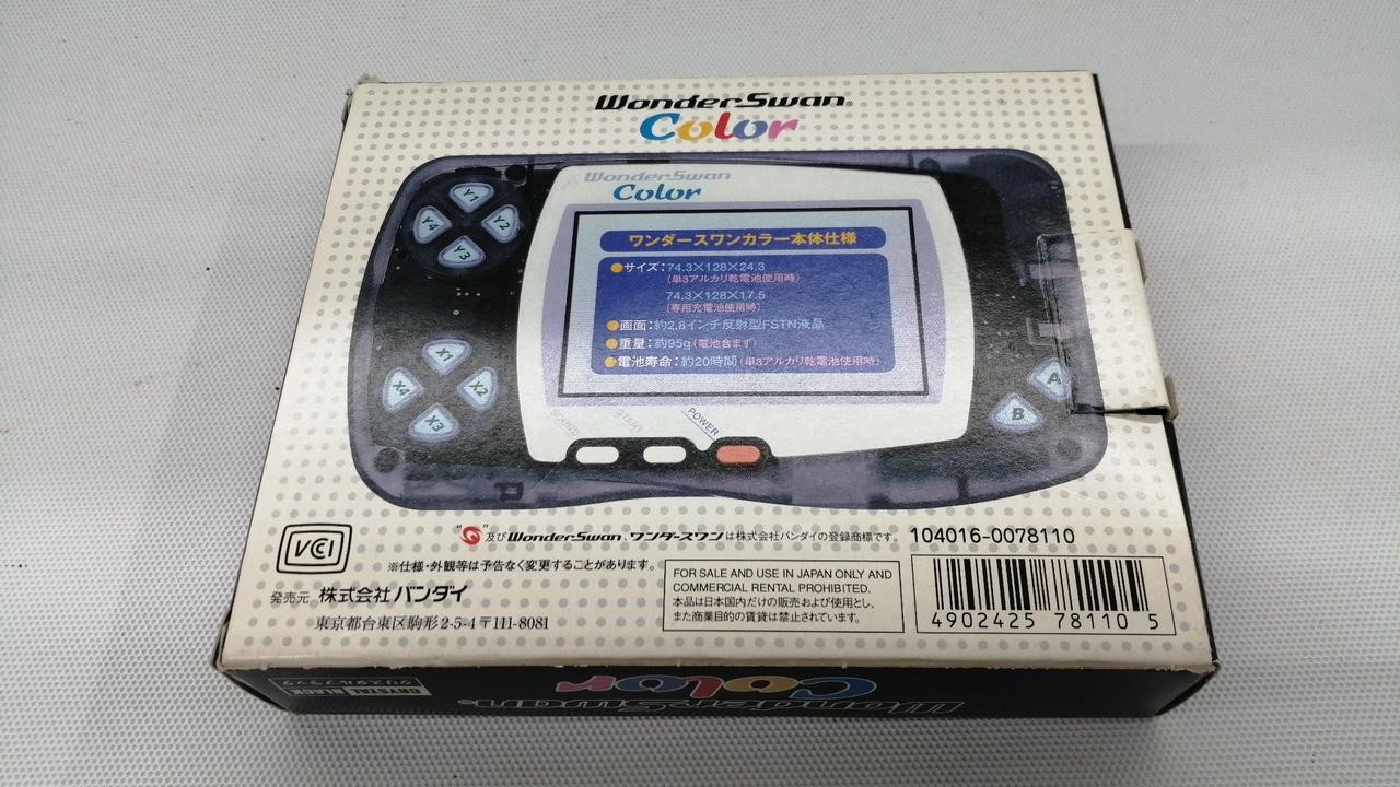 BANDAI WonderSwan Color Console Crystal Black WSC-001 Japan Retro Handheld