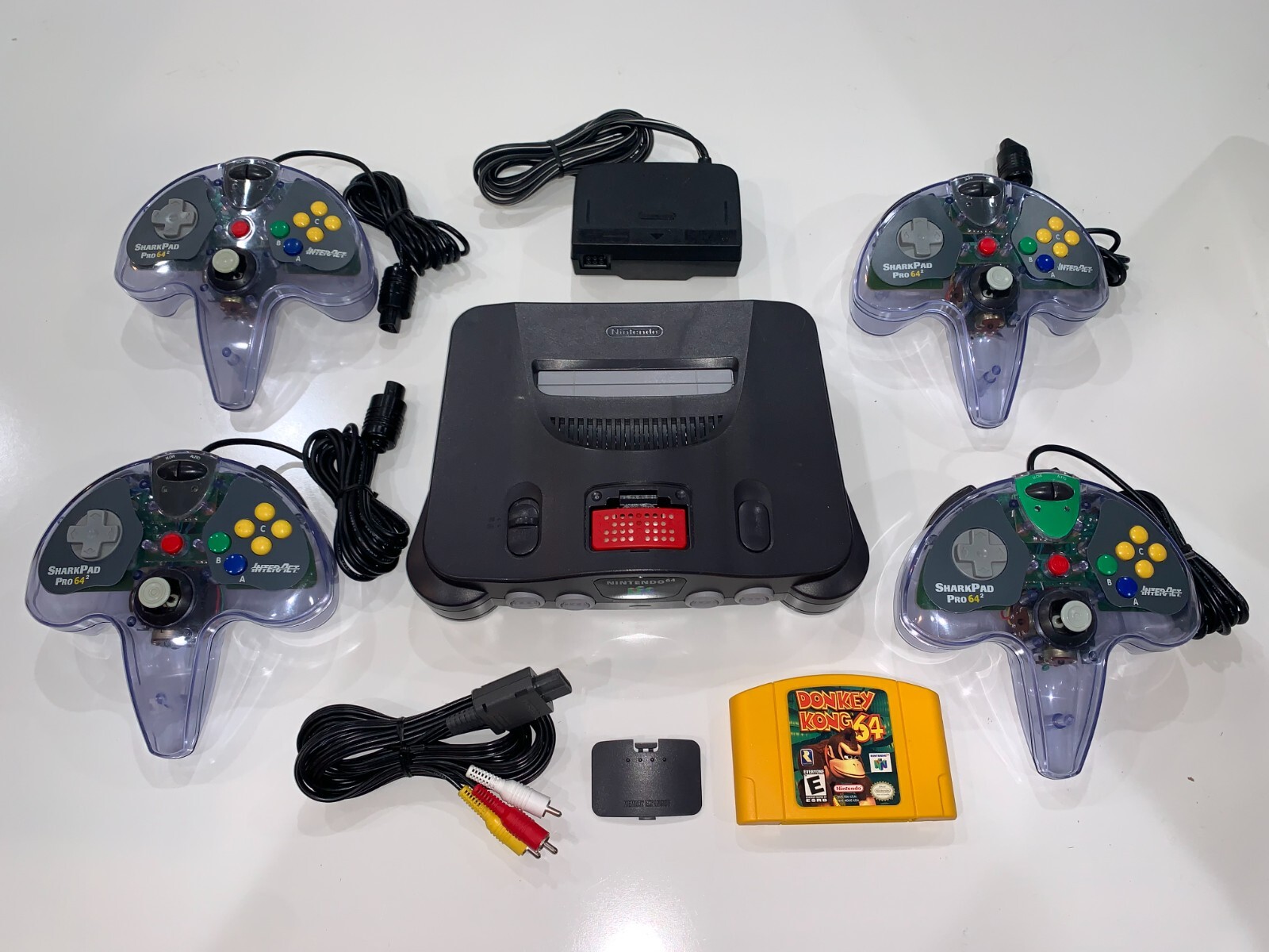 Nintendo 64 Console Bundle 4 Controllers Donkey Kong 64 Expansion Memory Tested!
