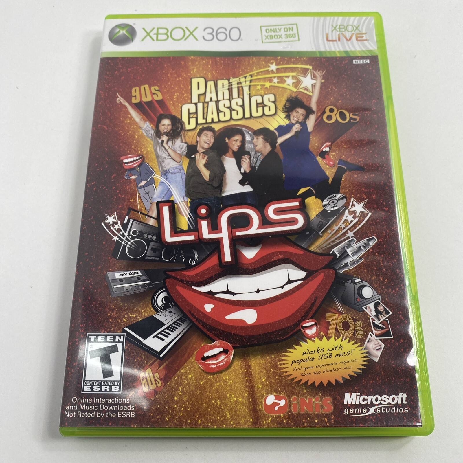Xbox 360 Live Party Classic Lips 90 80 Game Complete In Box 40 Songs