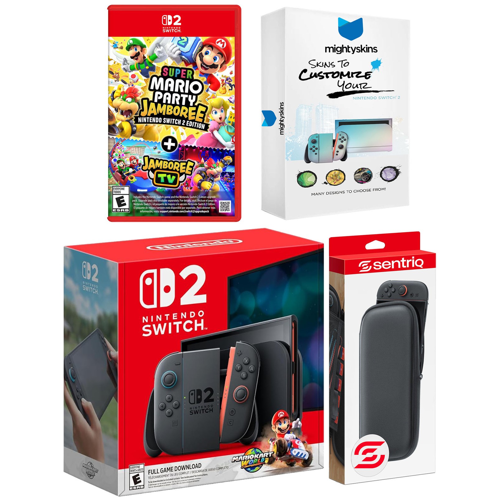 Nintendo Switch 2 Mario Kart World, Mario Party Jamboree and Carry Case Bundle