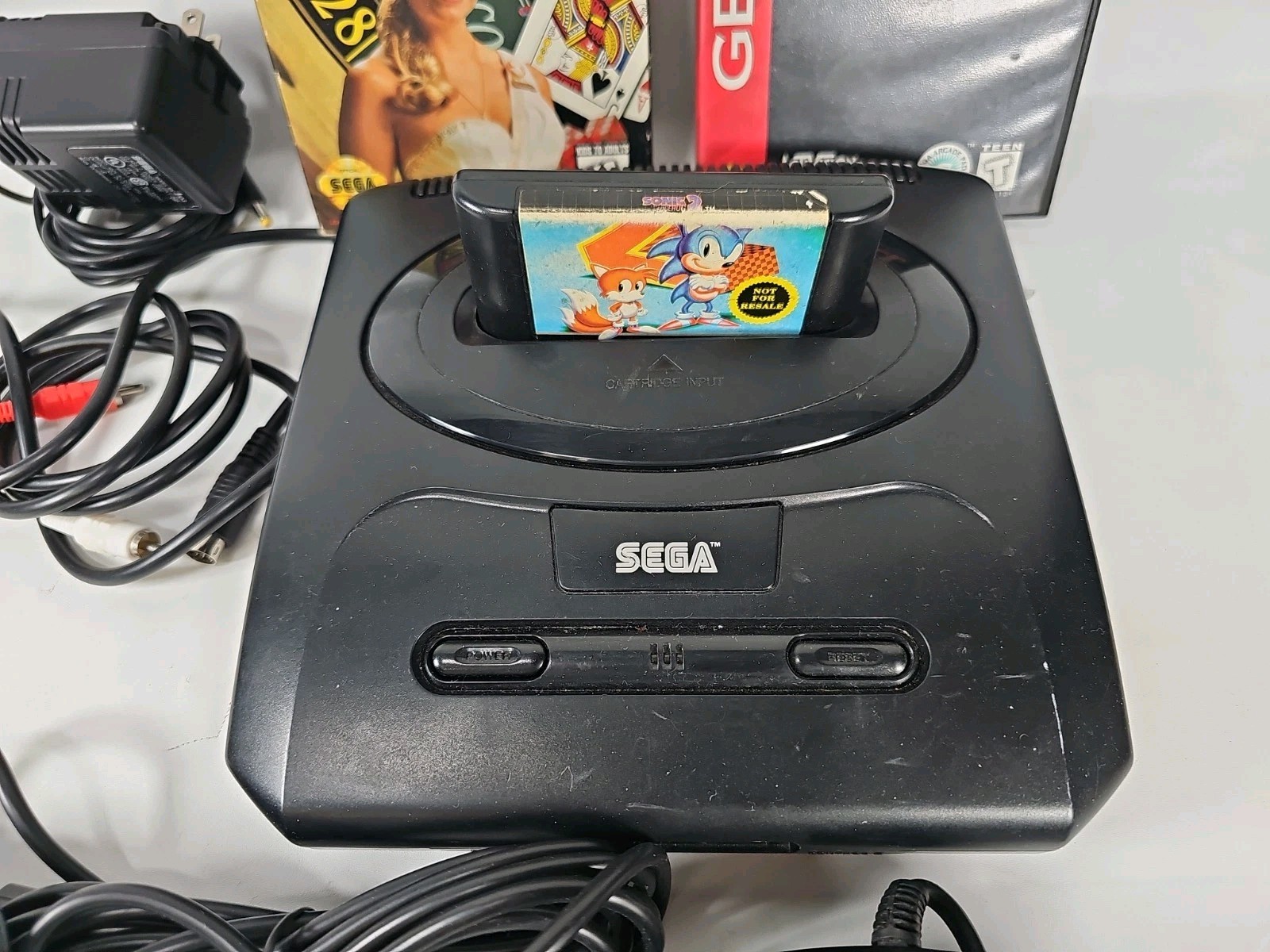 Original OEM Sega Genesis System Model 2 Console Complete w/3 Random Games