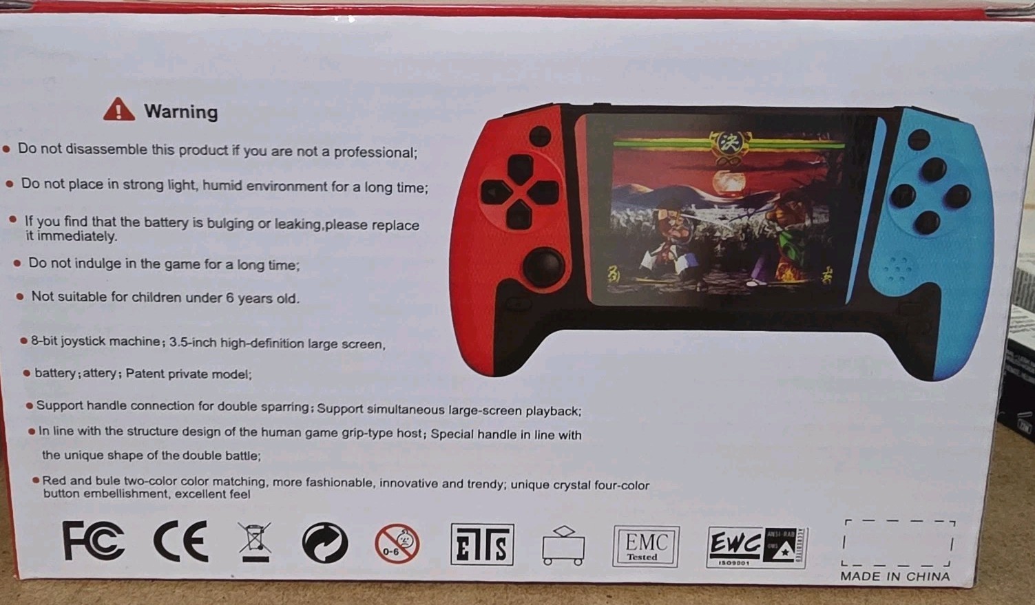Q21 Handheld Game Console 3.5” Screen Retro Portable Gaming System New