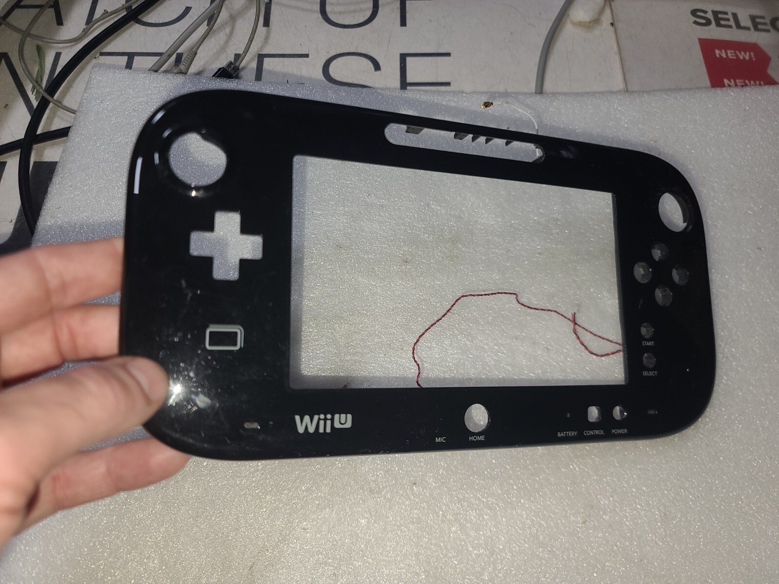 Nintendo Wii U Black Gamepad EMPTY Front Cover ONLY-Just OK Cosmetic-READ ALL