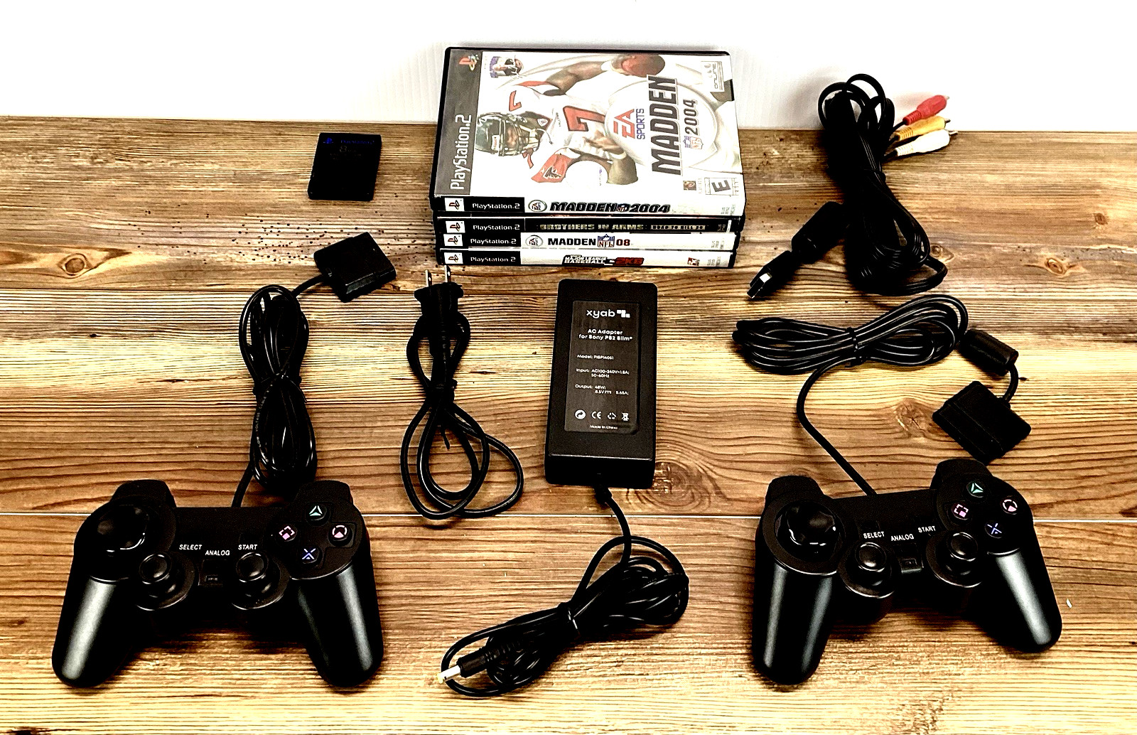 “Sony PS2 Console Bundle Cleaned Tested 2 Controllers 4 Games Works w/ Video”
