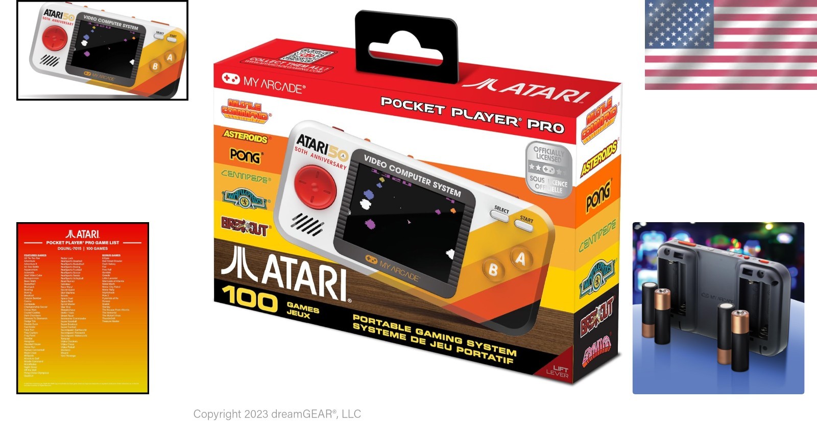 100 Classic Atari Games in One: Handheld Video Console with 2.75” Color Display