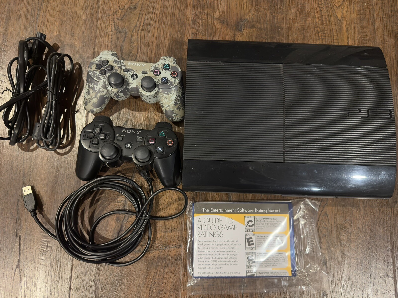 Sony Playstation 3 Super Slim 250gb Console With Controllers, Games Bundle