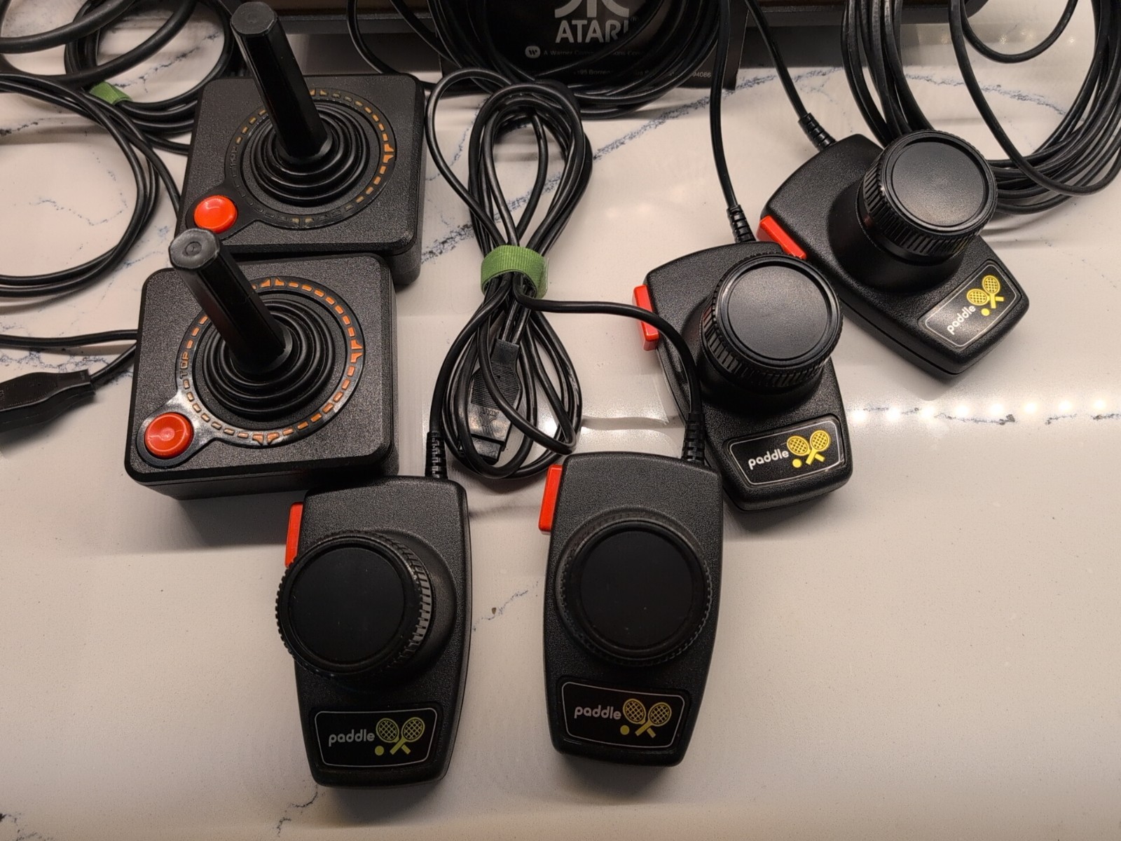 Atari 2600 Console W/ Adapter, 2 Joystick, 2 Set Paddles Connect To TV Untested