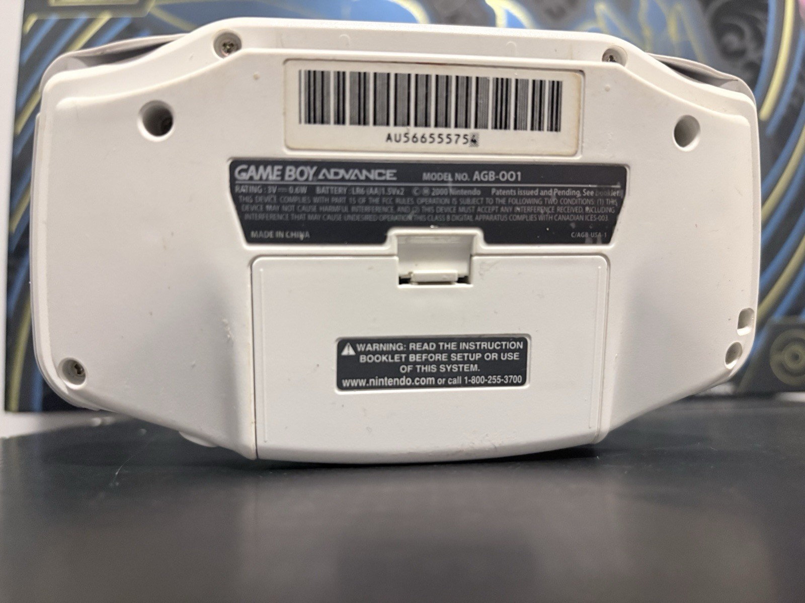 Nintendo Gameboy Advance White Handheld System AGB-001 with Super Mario Bros