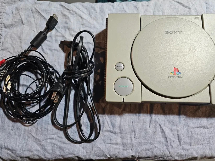 Sony PlayStation 1 Launch Edition Home Console – Gray With Cables, no Controller