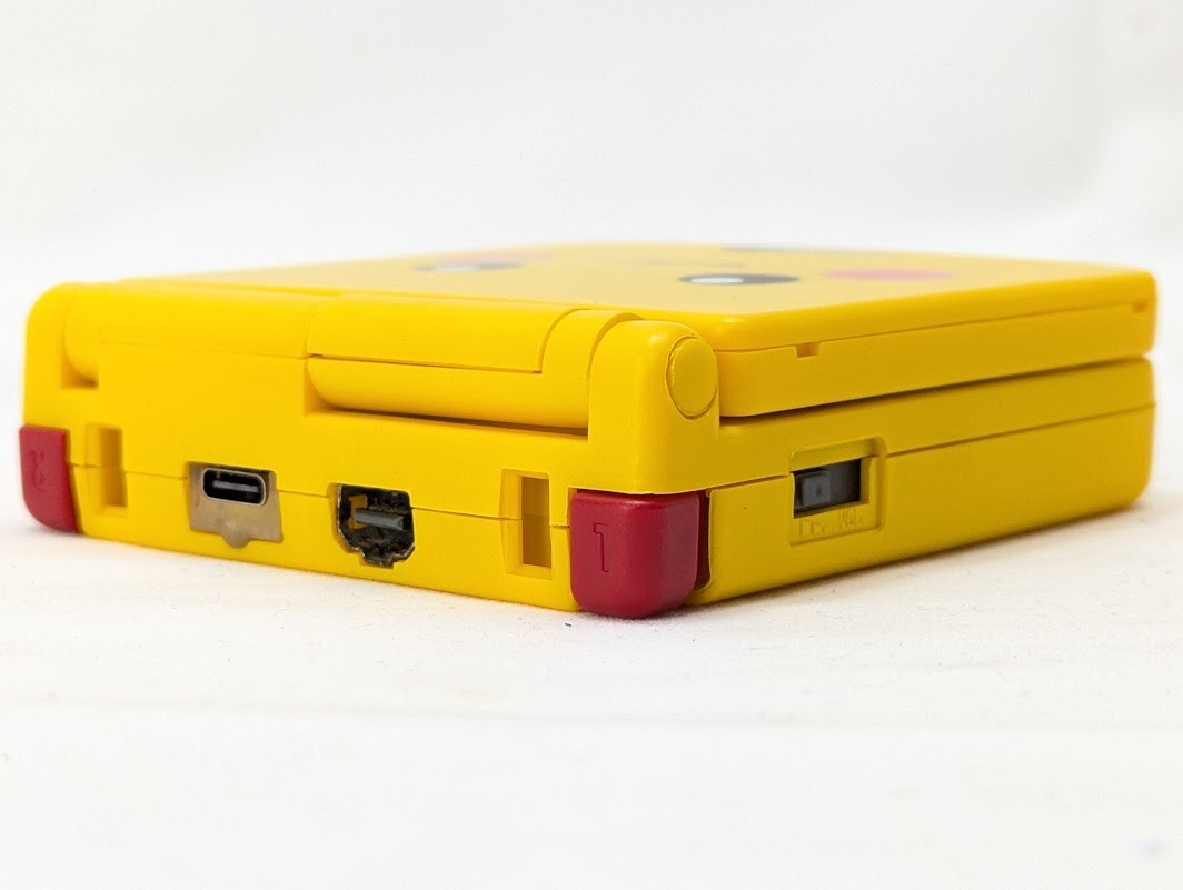 GameBoy Advance SP Pikachu Edition Type-C IPS LCD Handheld Console Tested JAPAN