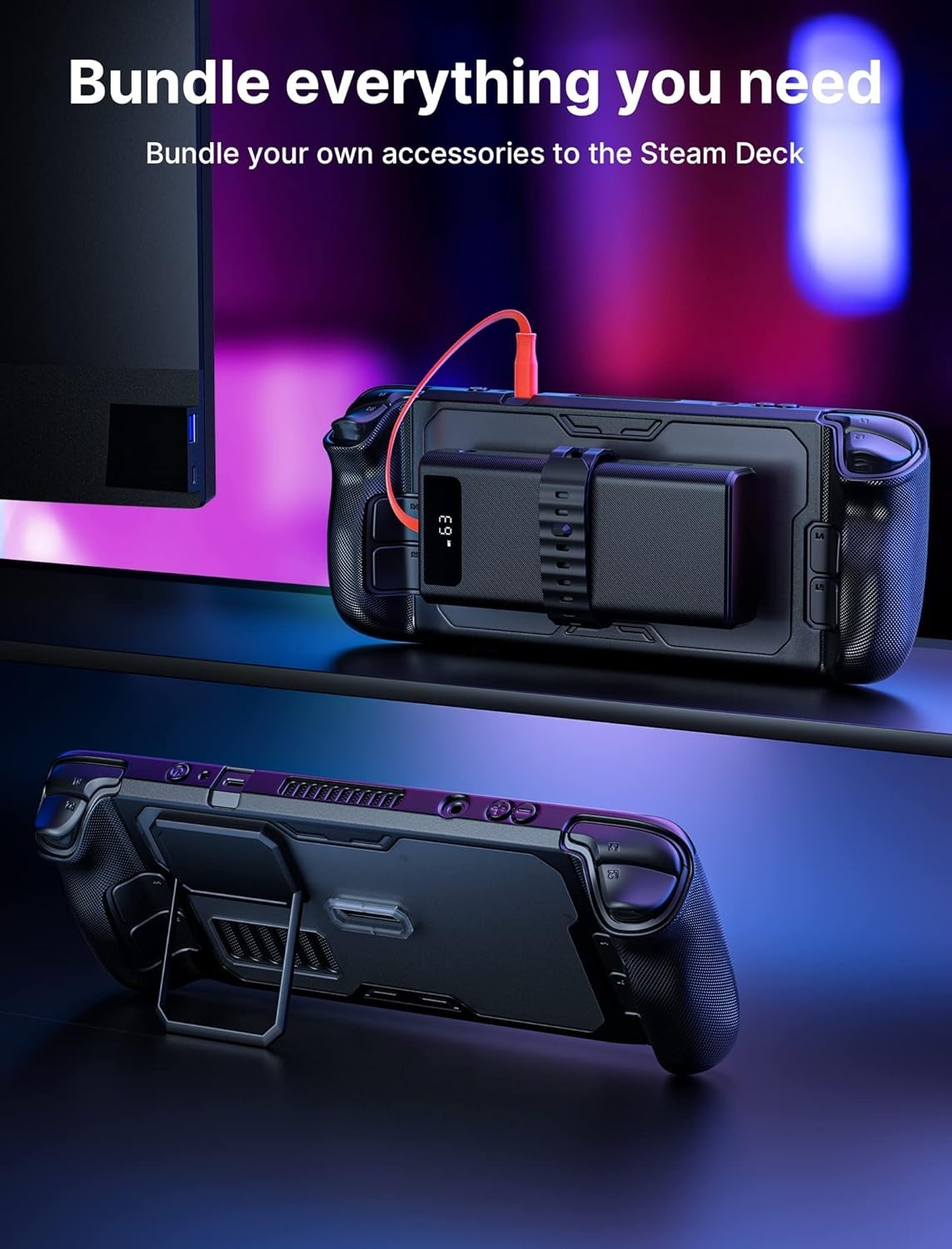 Ultimate Modular Protection for Steam Deck – Case with Bracket & Strap Included