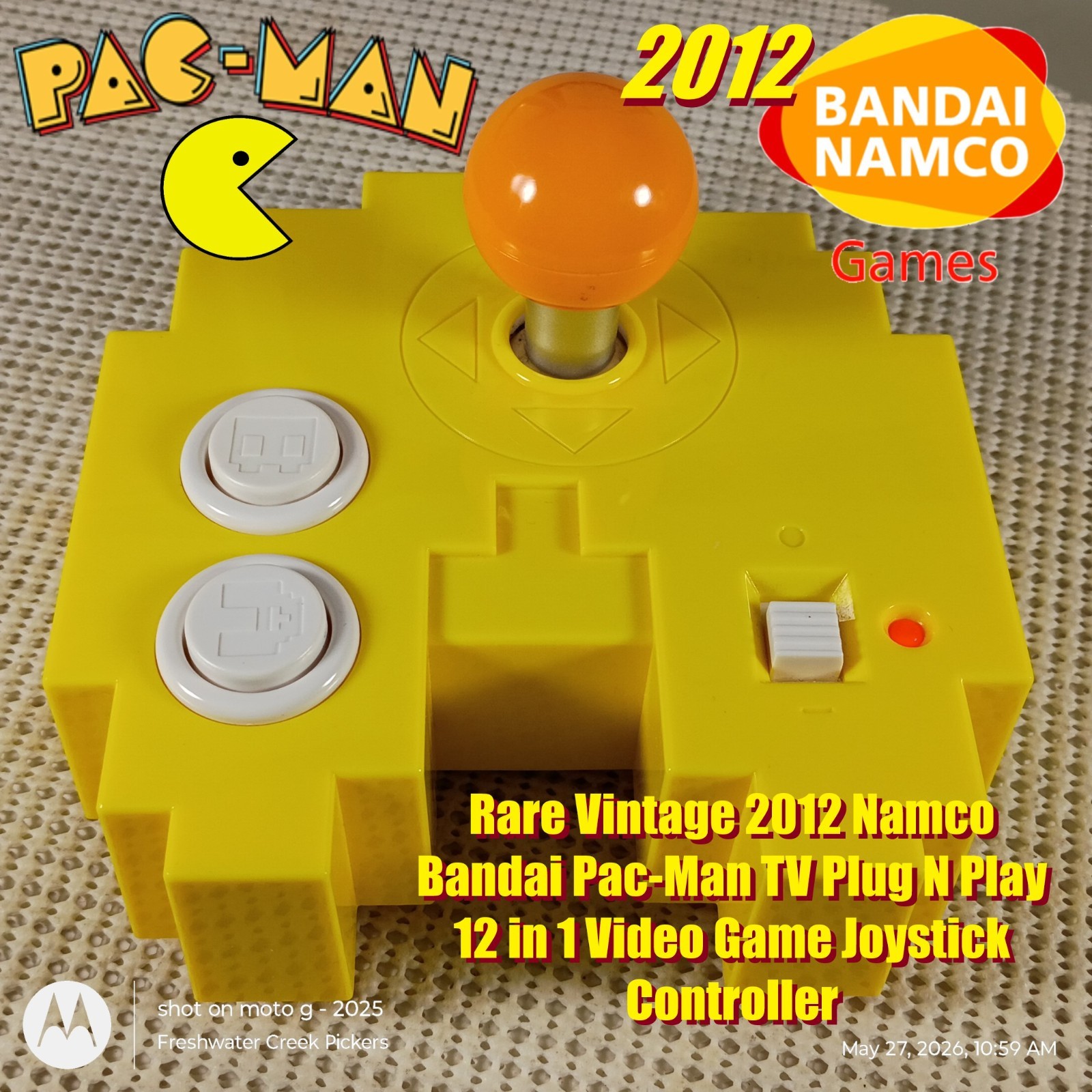 2012 Namco Bandai Pac-Man TV Plug N Play 12 in 1 Video Game Joystick Controller