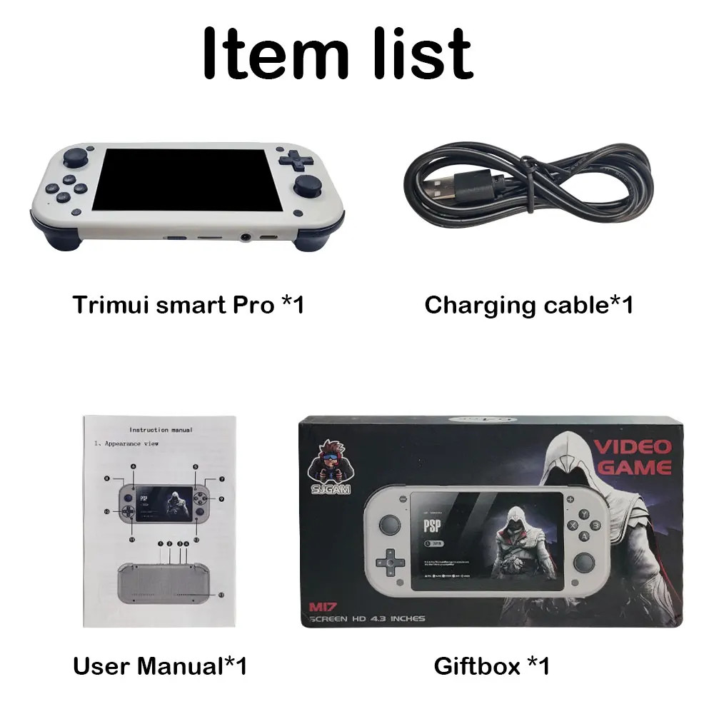 For Trimui M17 Smart Pro Handheld Game Console 4.96”IPS Screen Linux System Joy
