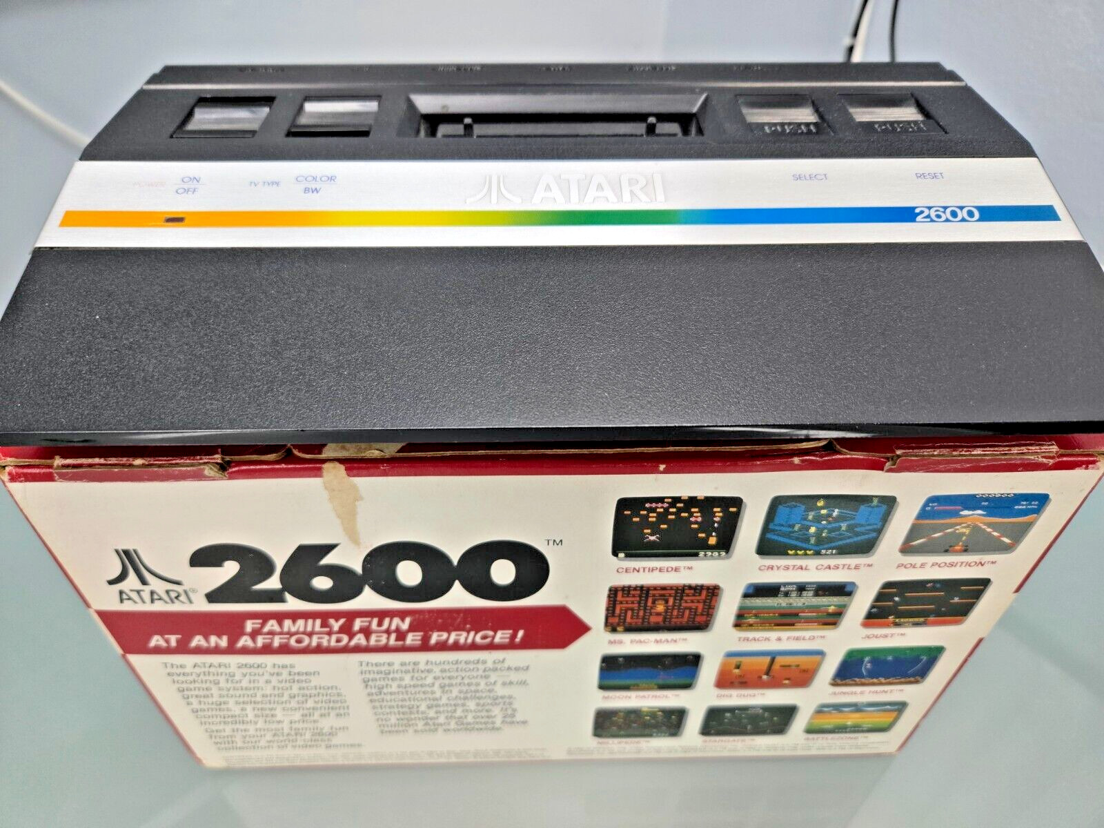 Atari 2600 Junior Rainbow + Original Box & Accessories, 2 Games, Excellent Cond!