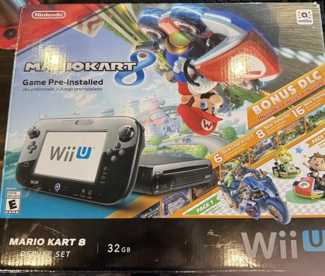 Nintendo Wii U Mario Kart 8 Deluxe 32GB Handheld System – Black + Games