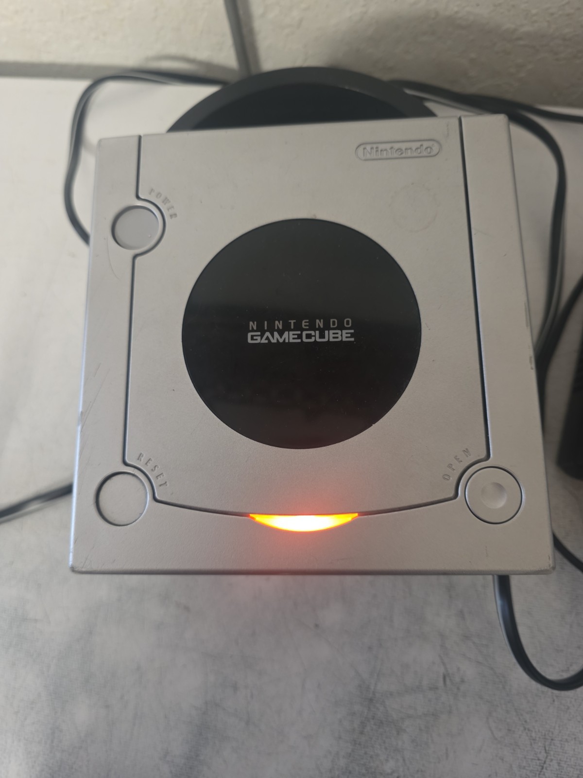 Nintendo GameCube Silver DOL-001 Console Tested Working W/ Game & Power Supply