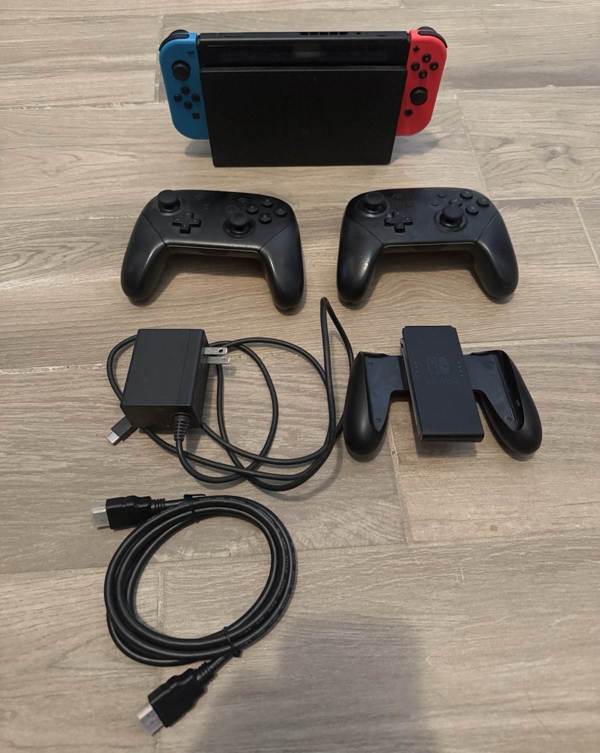 Nintendo Switch Console Bundle Neon Joy-Cons Dock HDMI 2 Pro Controllers