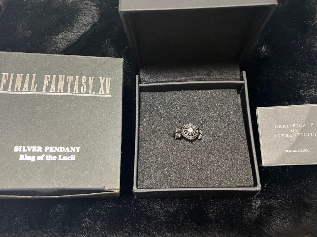 Final Fantasy XV Ring of the Lucii Black Silver 925 Pendant Necklace Square JP